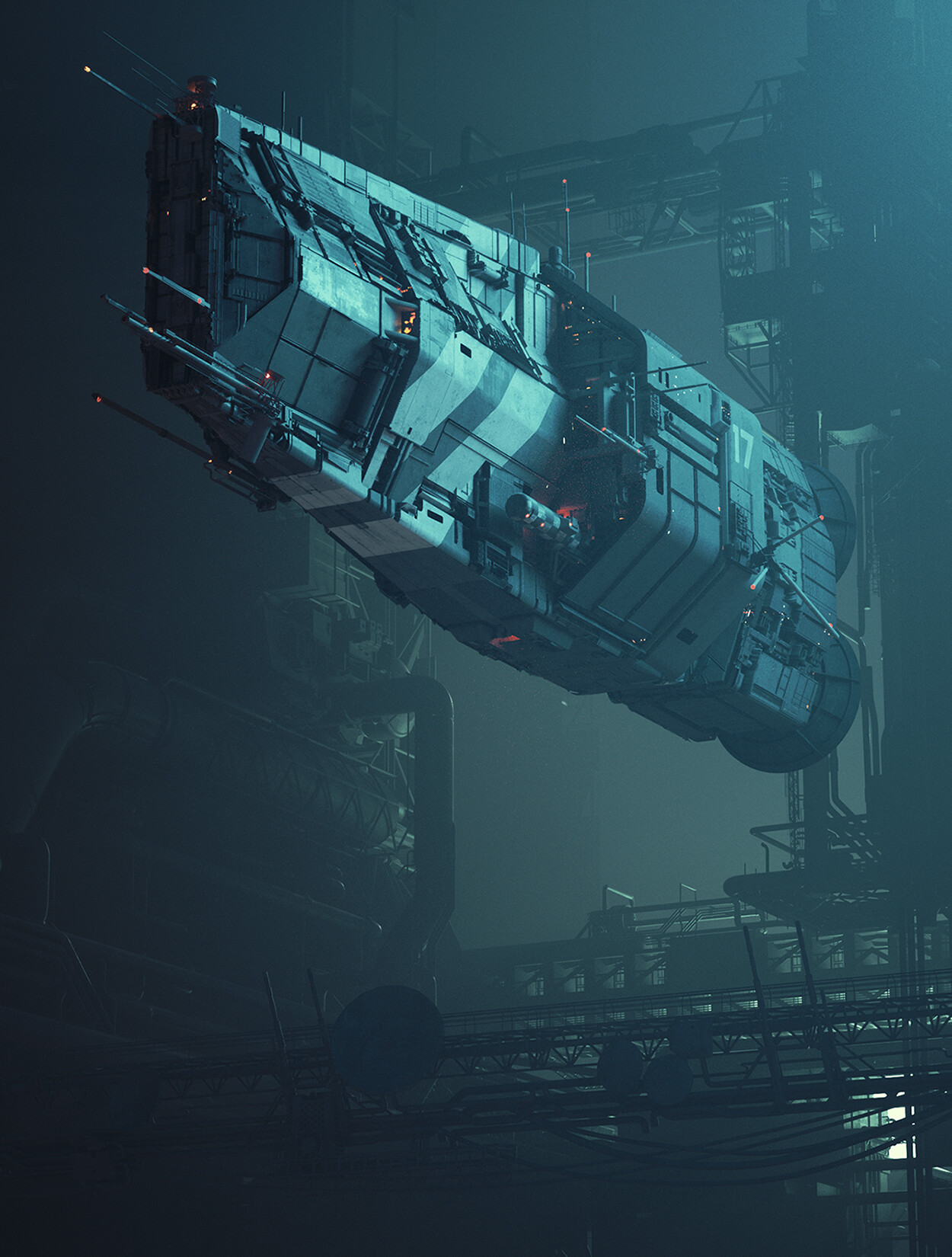 Stanislav Verbitsky Digital Art Artwork Science Fiction Vehicle Spaceship 1250x1650