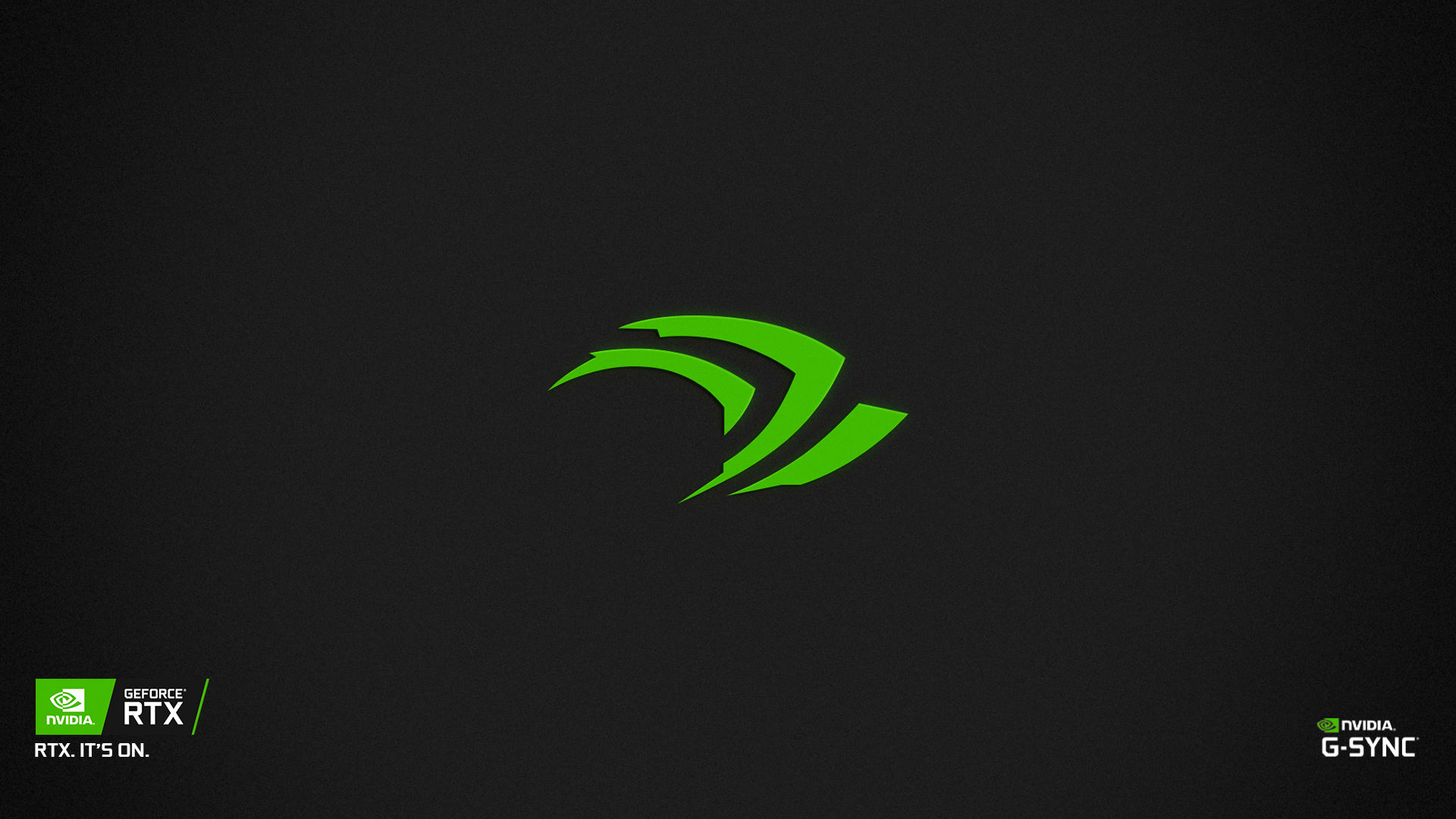 Nvidia RTX G SYNC Minimalism Green Dark Simple Background 1920x1080