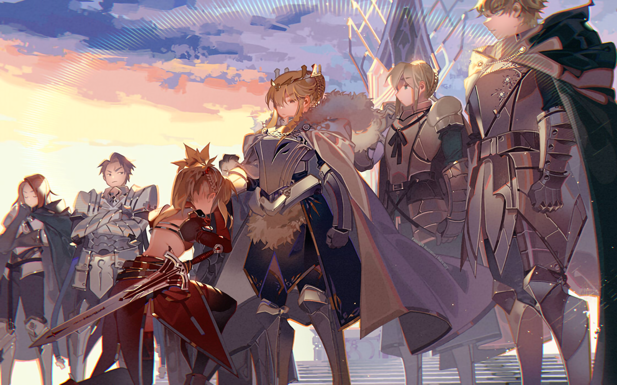 Fate Grand Order Artoria Pendragon Gawain Knights Of The Round Table Fate Grand Order Mordred Fate A 2000x1248