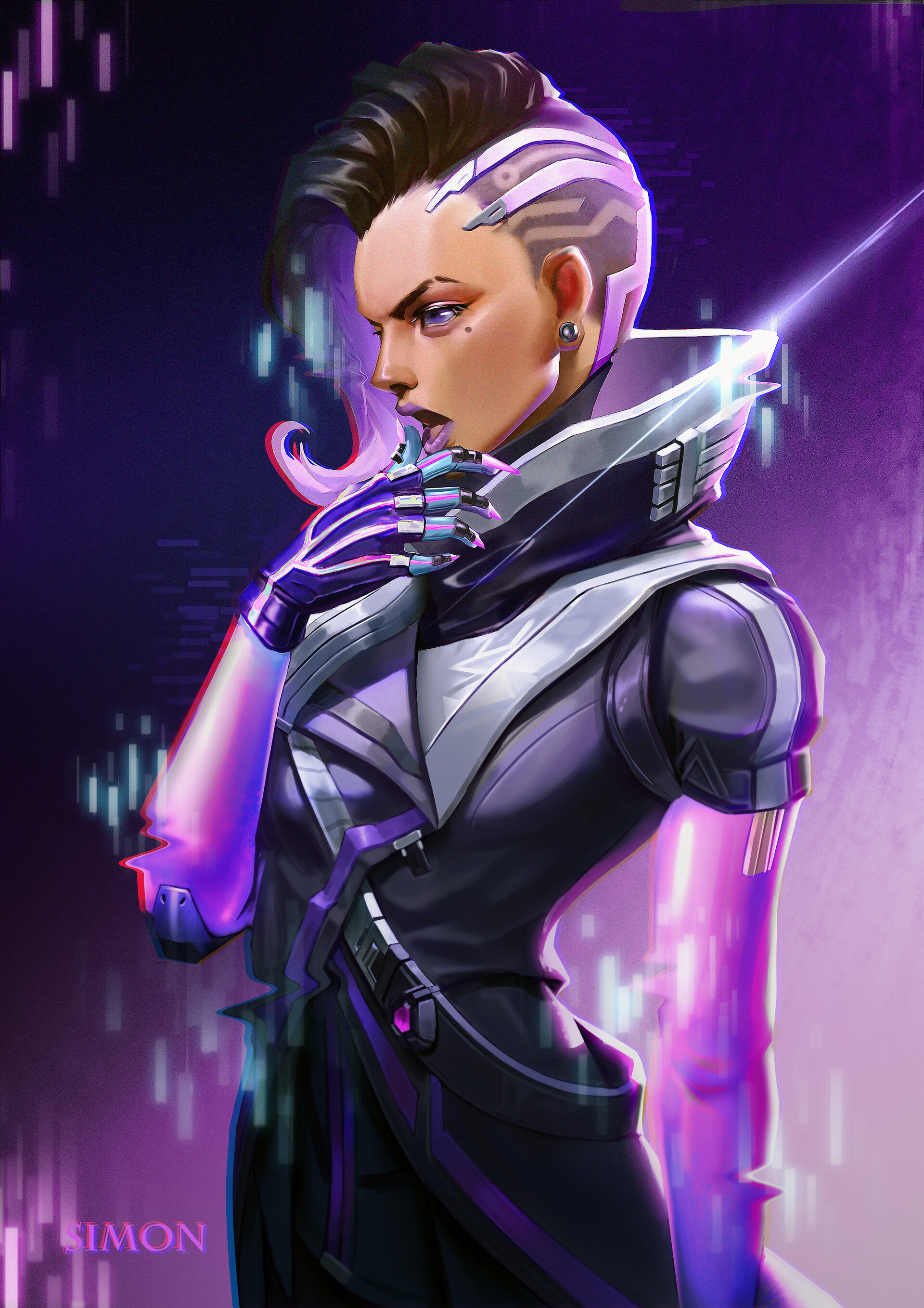 Overwatch Blizzard Entertainment Sombra Overwatch Video Games Girls Video Game Characters Brunette P 1920x2716