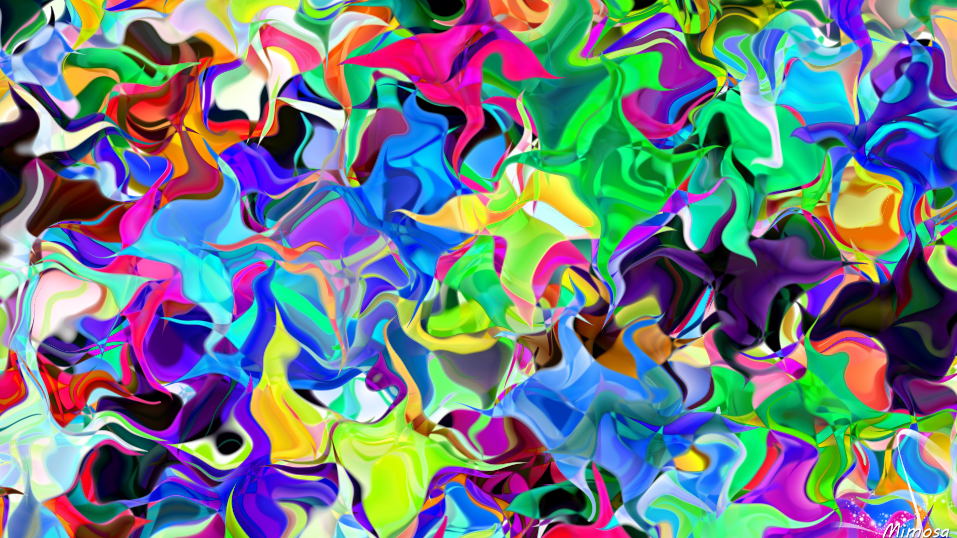 Shapes Colorful Digital Art Distortion Ripple 1920x1080
