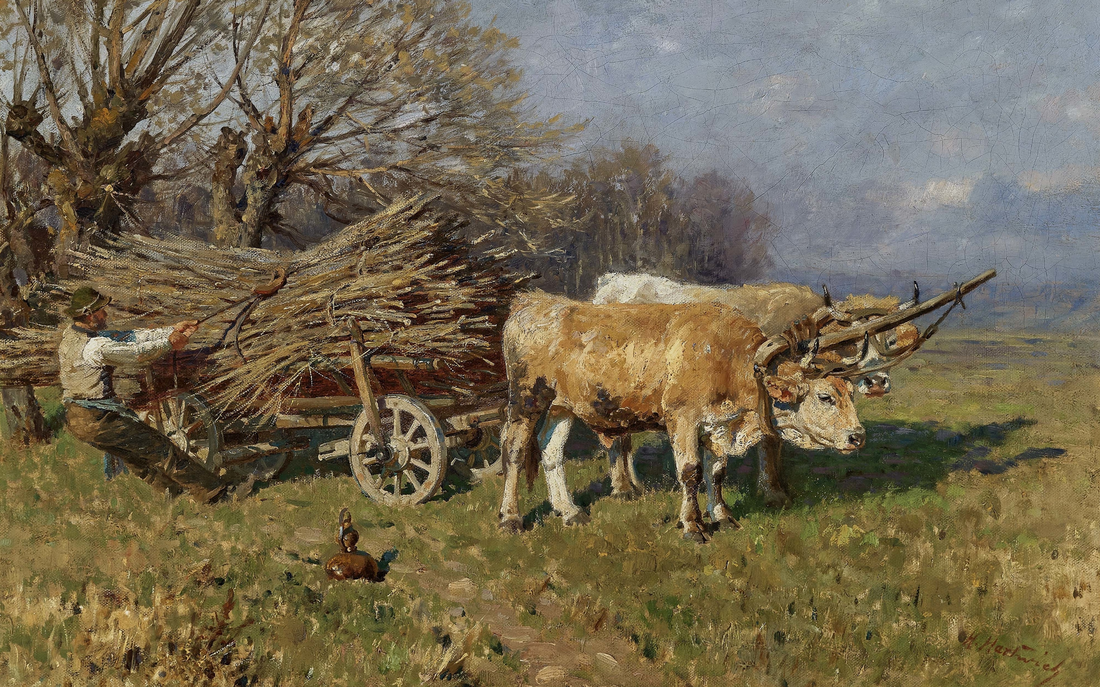 Cow Oil Painting 3840x2400