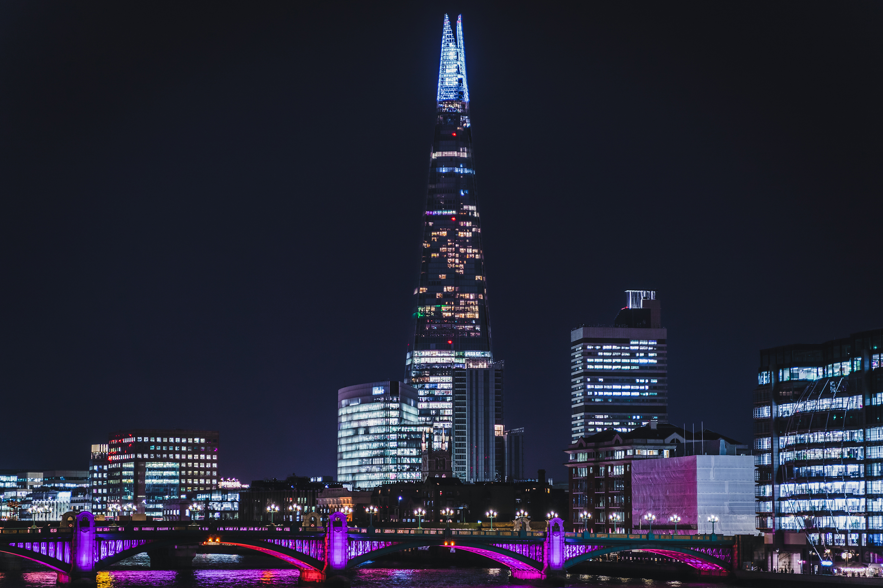 City Lights Urban Architecture The Shard London UK Night Wallpaper -  Resolution:3000x2000 - ID:1295255 