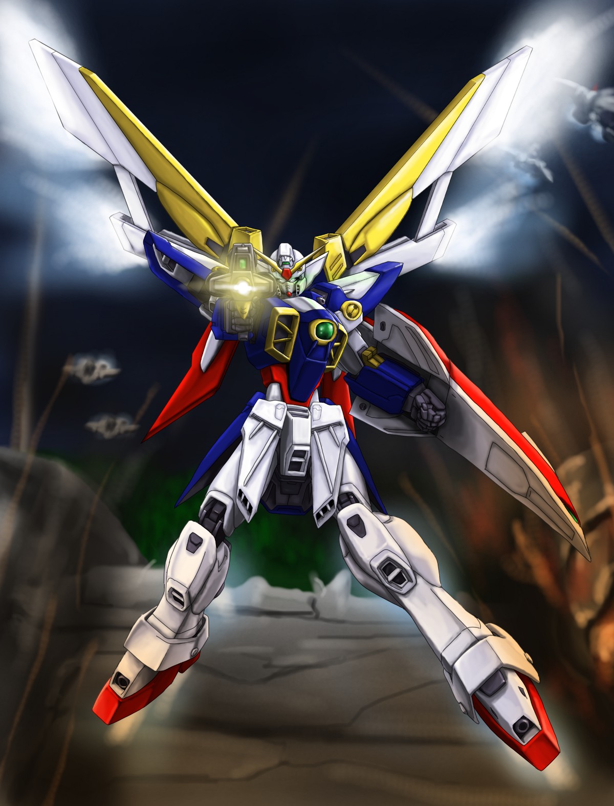 Wing Gundam Mobile Suit Gundam Wing Anime Mechs Gundam Super Robot Wars Artwork Digital Art Fan Art 1200x1575