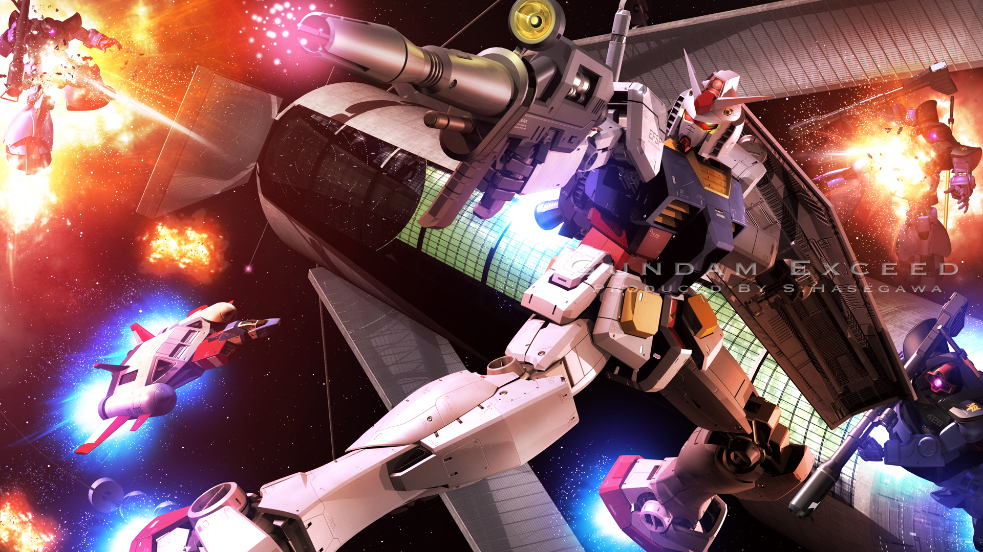 Anime Mech Gundam Super Robot Wars Mobile Suit Gundam RX 78 Gundam Artwork Digital Art Fan Art 1920x1080
