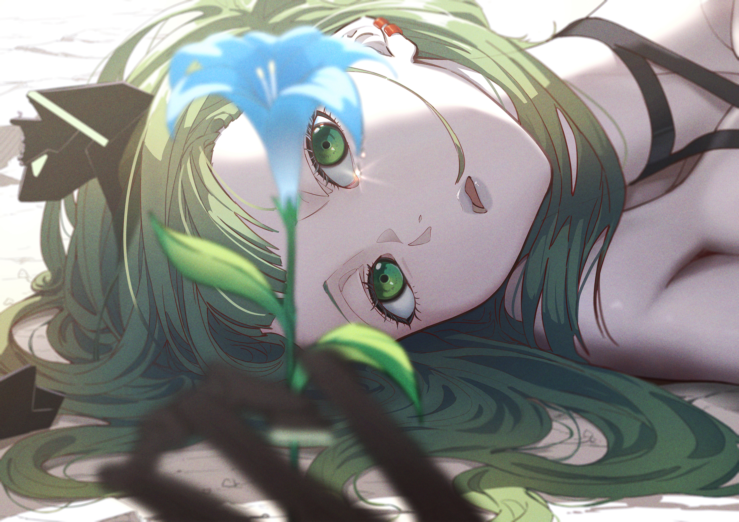 Anime Anime Girls Black Rock Shooter Dead Master Green Hair Green Eyes 3000x2121