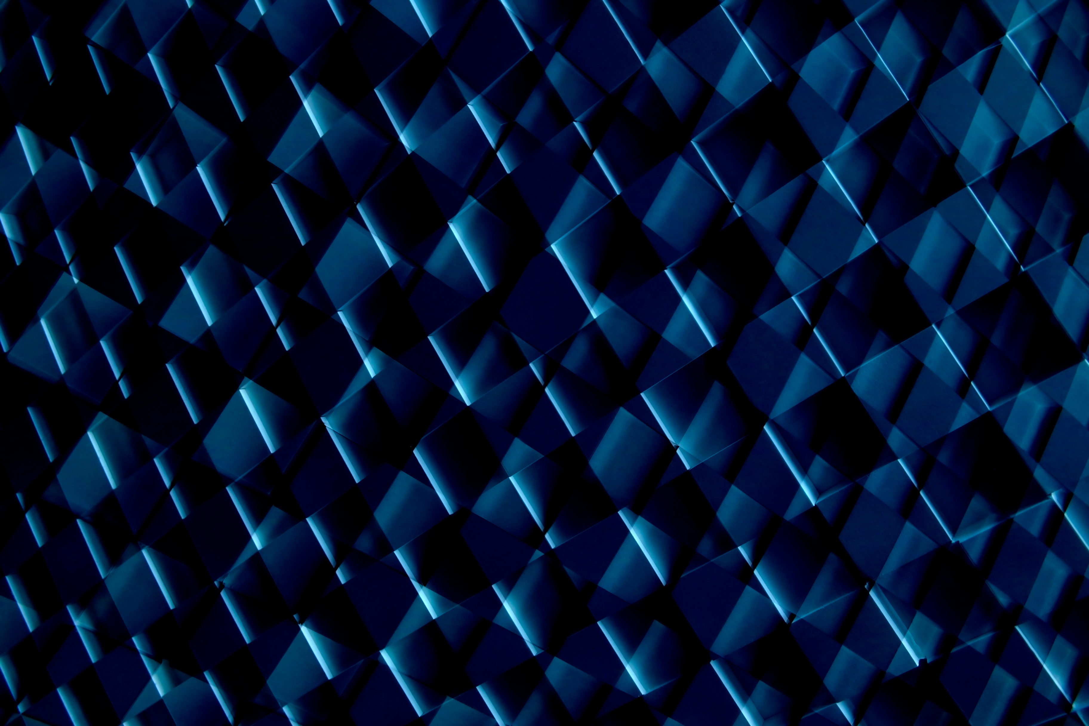Abstract Geometry Texture Pattern Digital Tile Shapes Dark Blue Structure 3648x2432