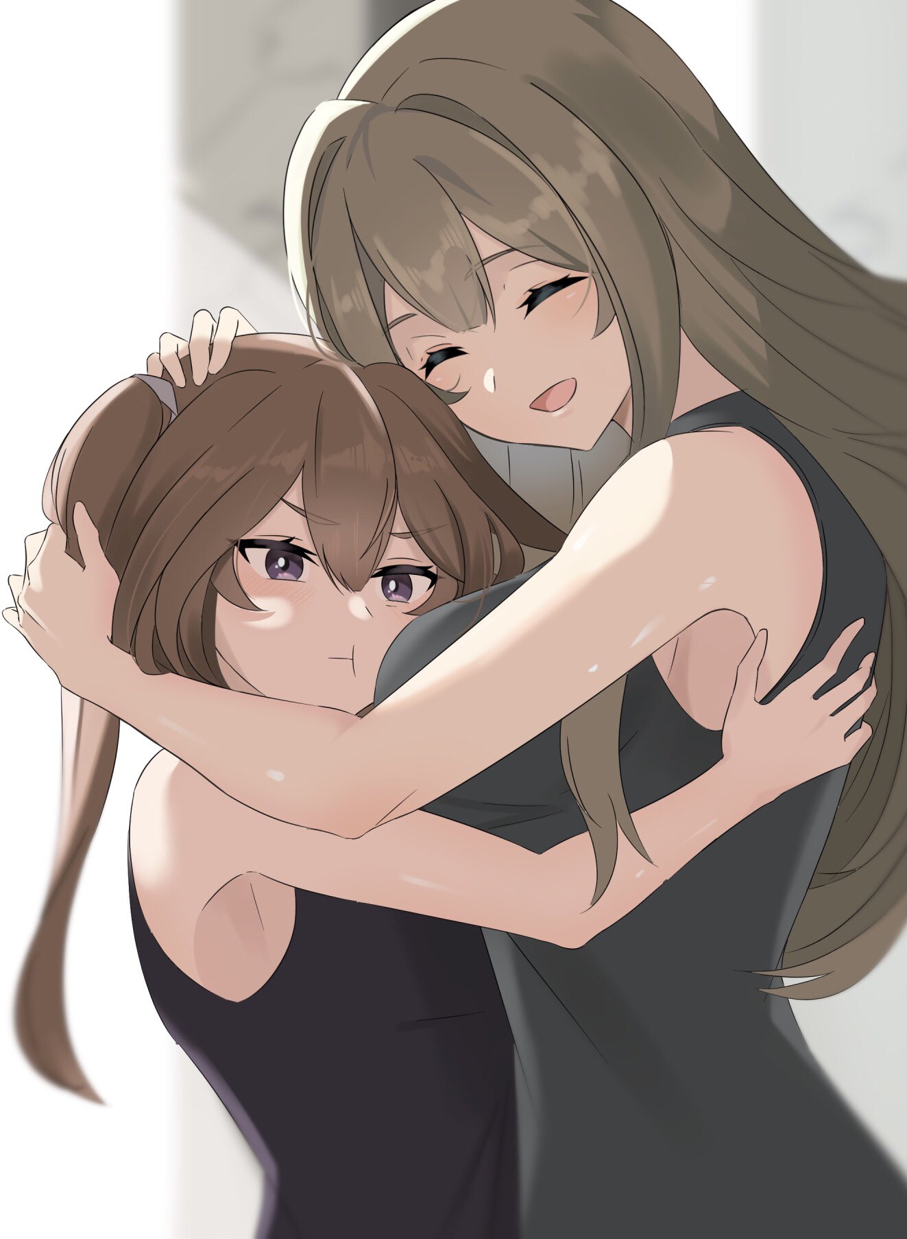 Boob hug anime