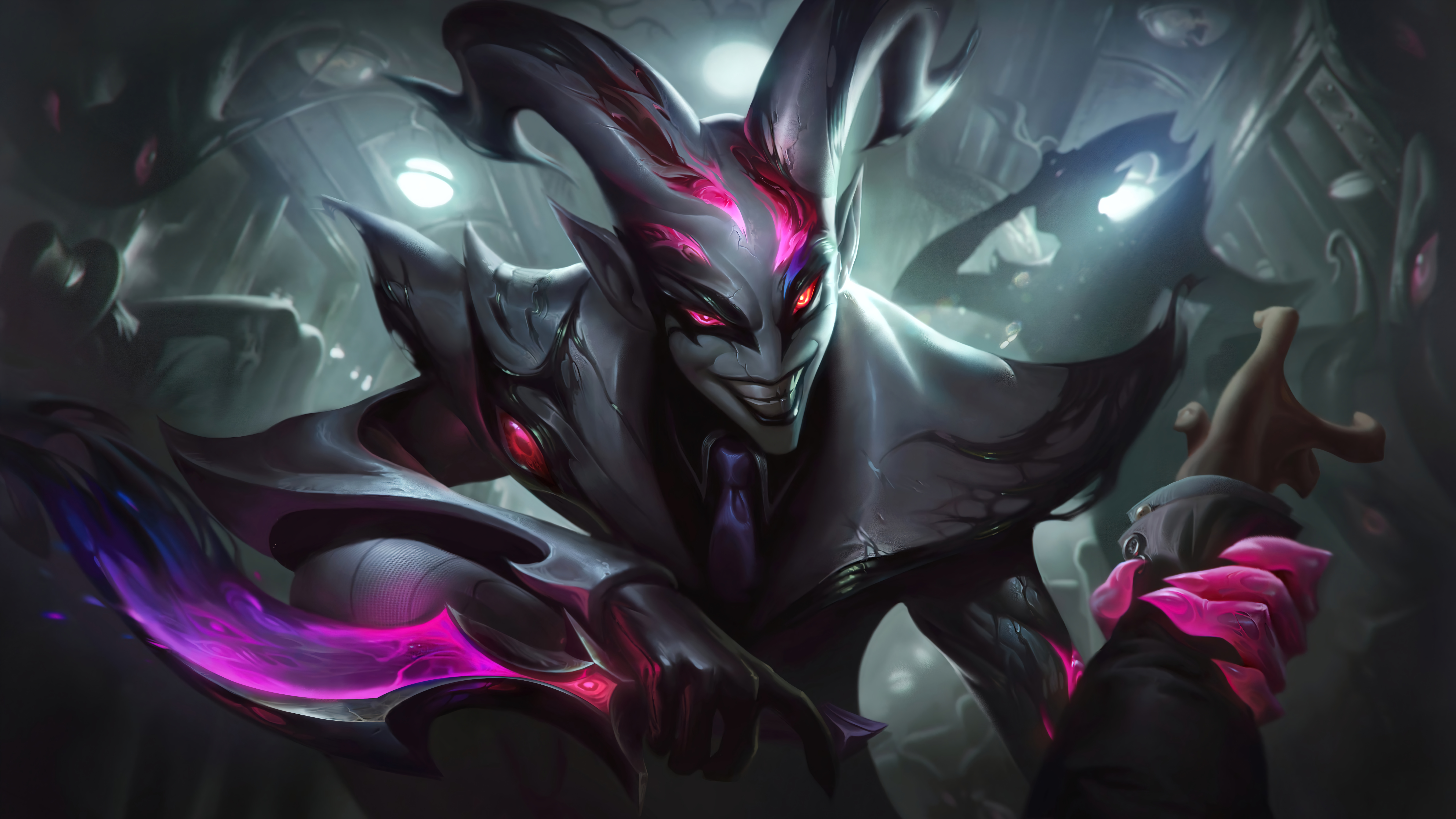 Shaco League Of Legends League Of Legends Riot Games Shadow Dark Crime City Nightmare Nightmare Crim 7680x4320