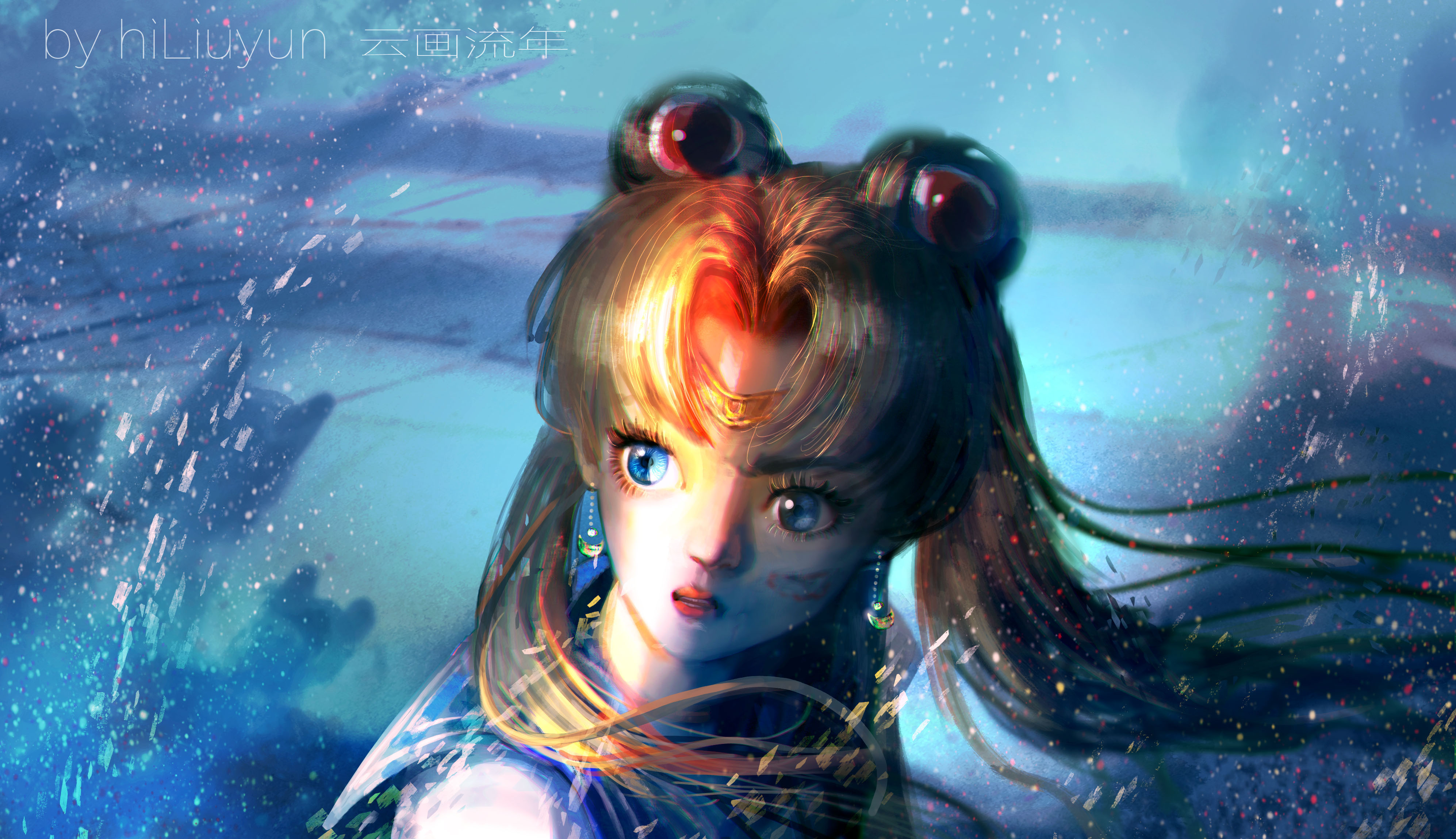 Sailor Moon Fantasy Girl Digital Art HiLiuyun 3988x2299