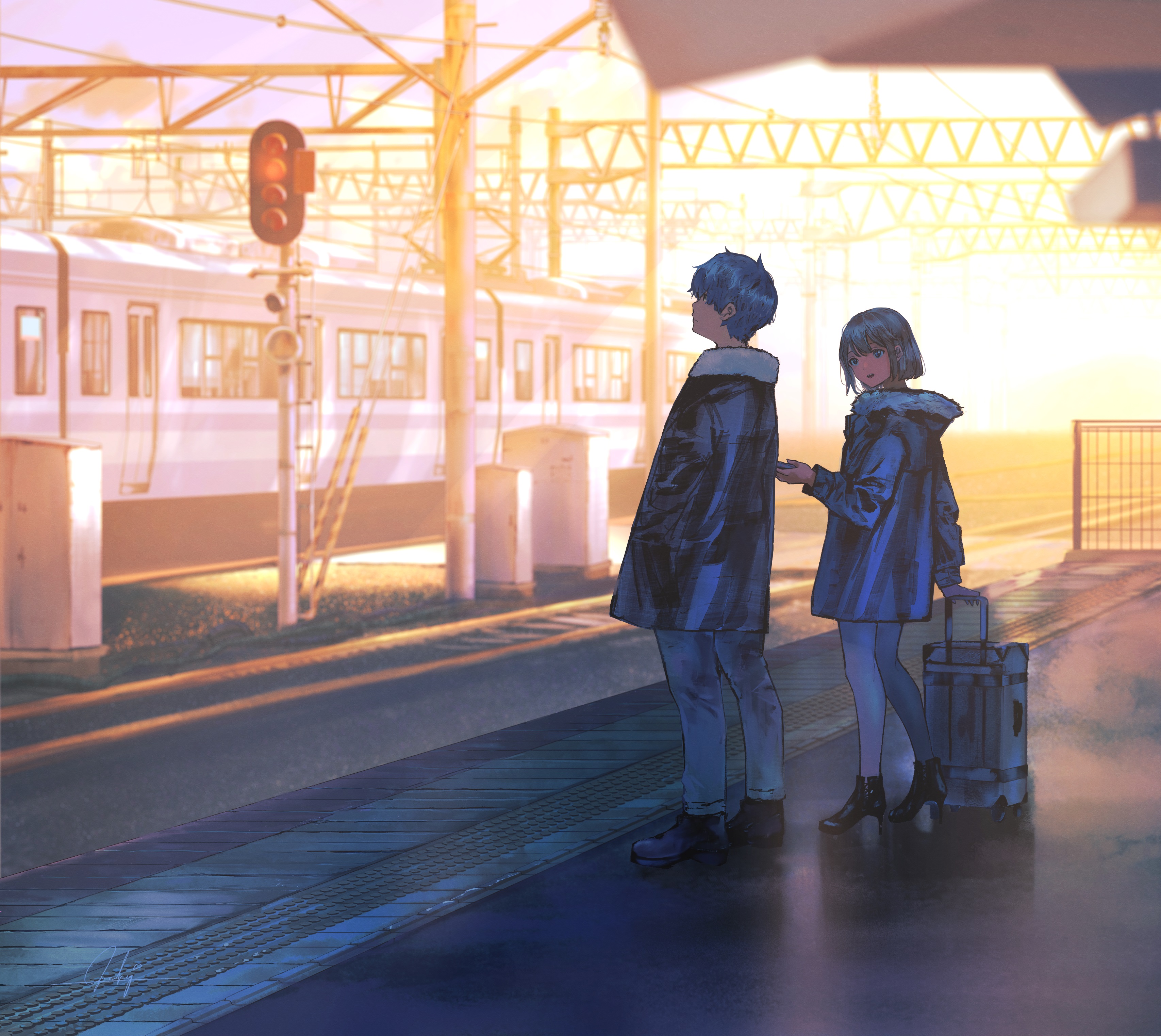 Anime Anime Girls Anime Boys Anime Couple Original Characters 3413x3045