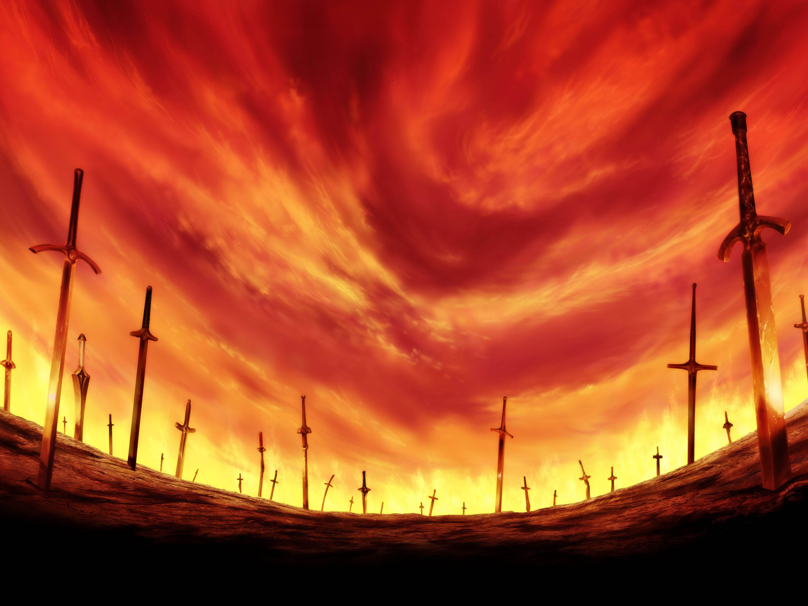 Fate Series Fate Stay Night Unlimited Blade Works Fate Stay Night Anime Sword 3259x2444