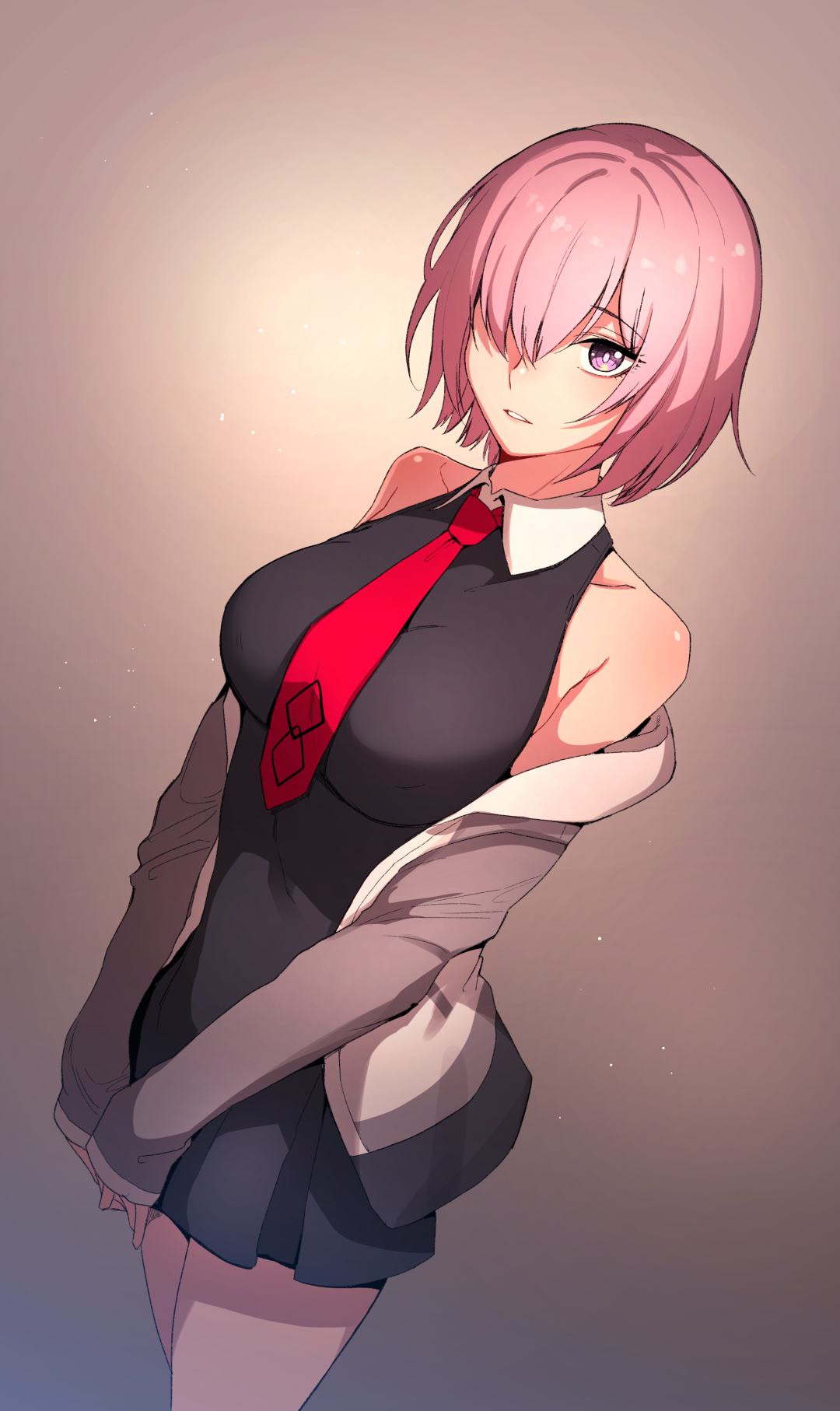 Anime Anime Girls Fate Series Fate Grand Order Mash Kyrielight Short Hair Pink Hair Purple Hair 1080x1814