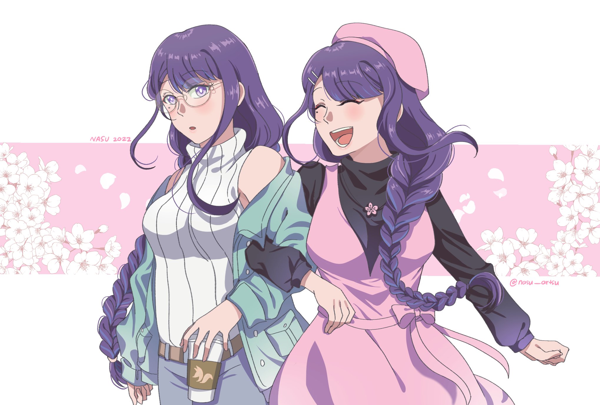 Anime Anime Girls Anime Games Genshin Impact Twins Alternate Costume Long Hair Purple Eyes Purple Ha 2039x1378