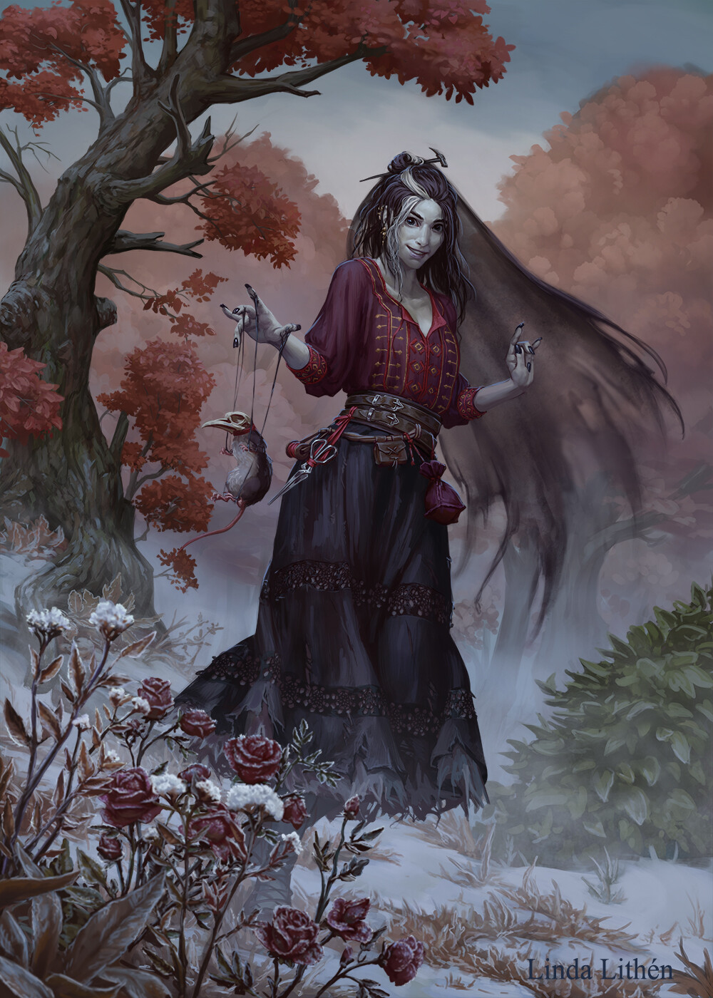 Artwork ArtStation Women Witch Fantasy Art Fantasy Girl 1000x1400