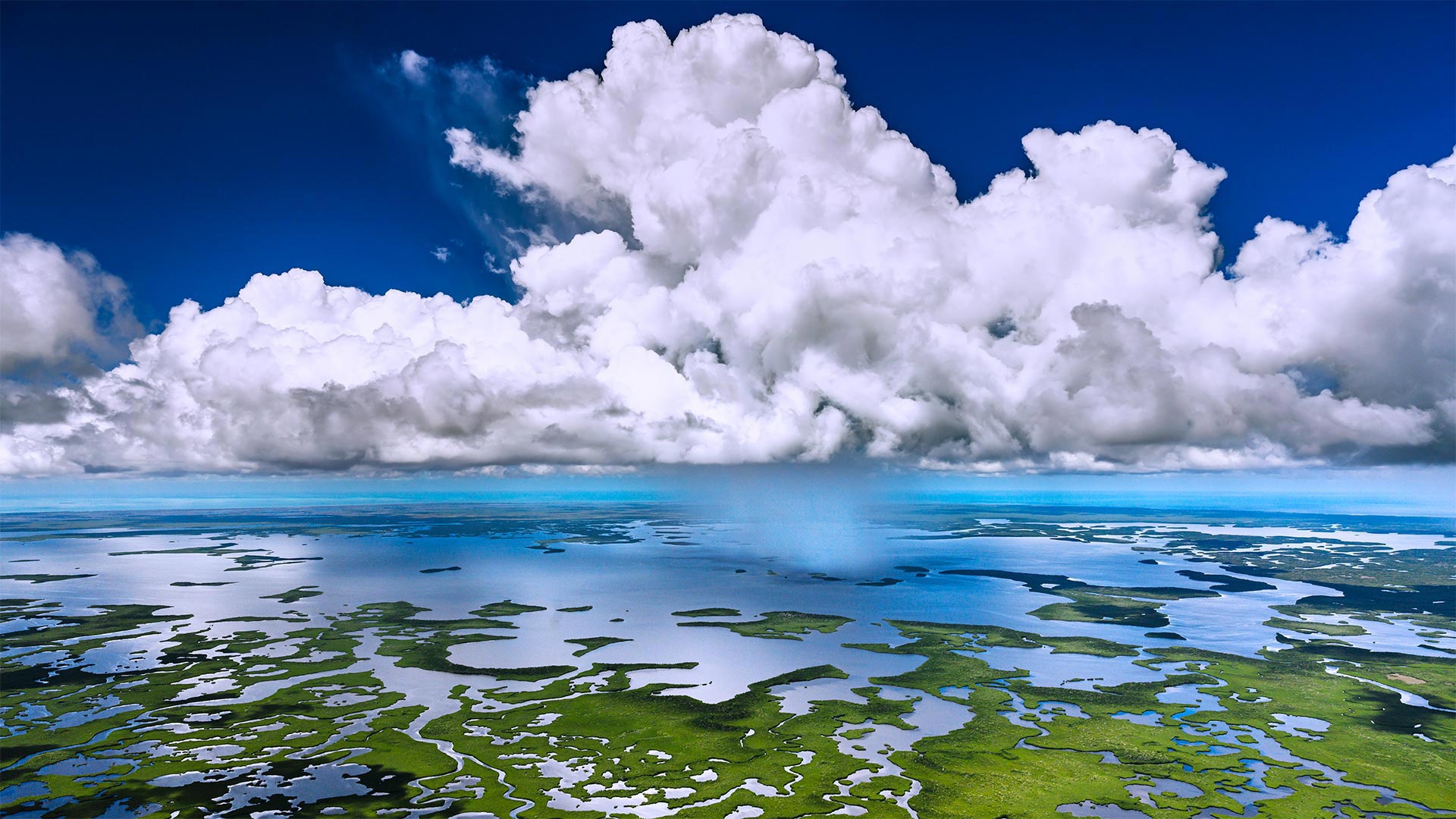 Aerial Cloud Everglades National Park Florida Sea 1920x1080