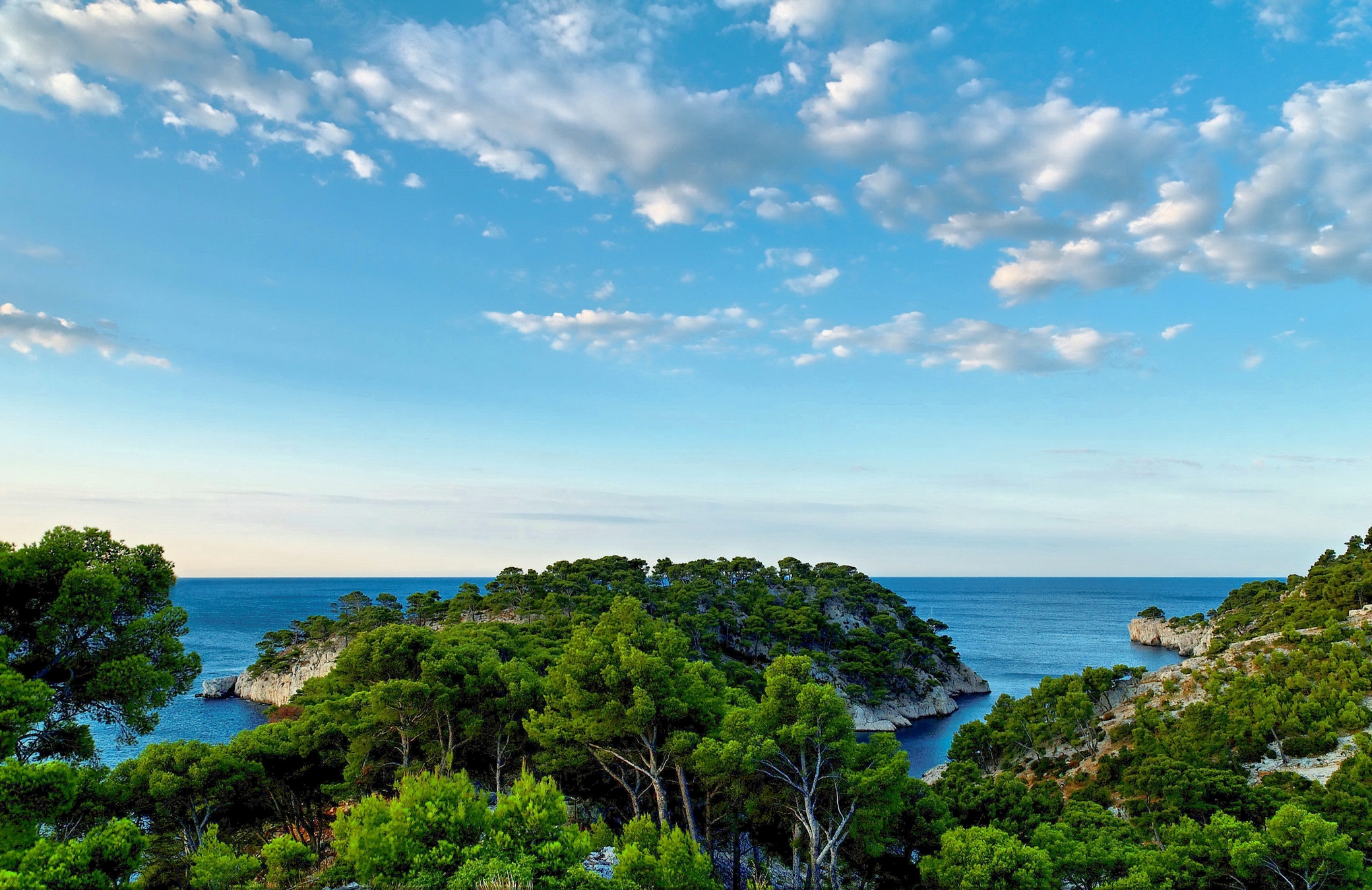 Coast France Horizon Ocean Provence Rock Sea Tree 2080x1350