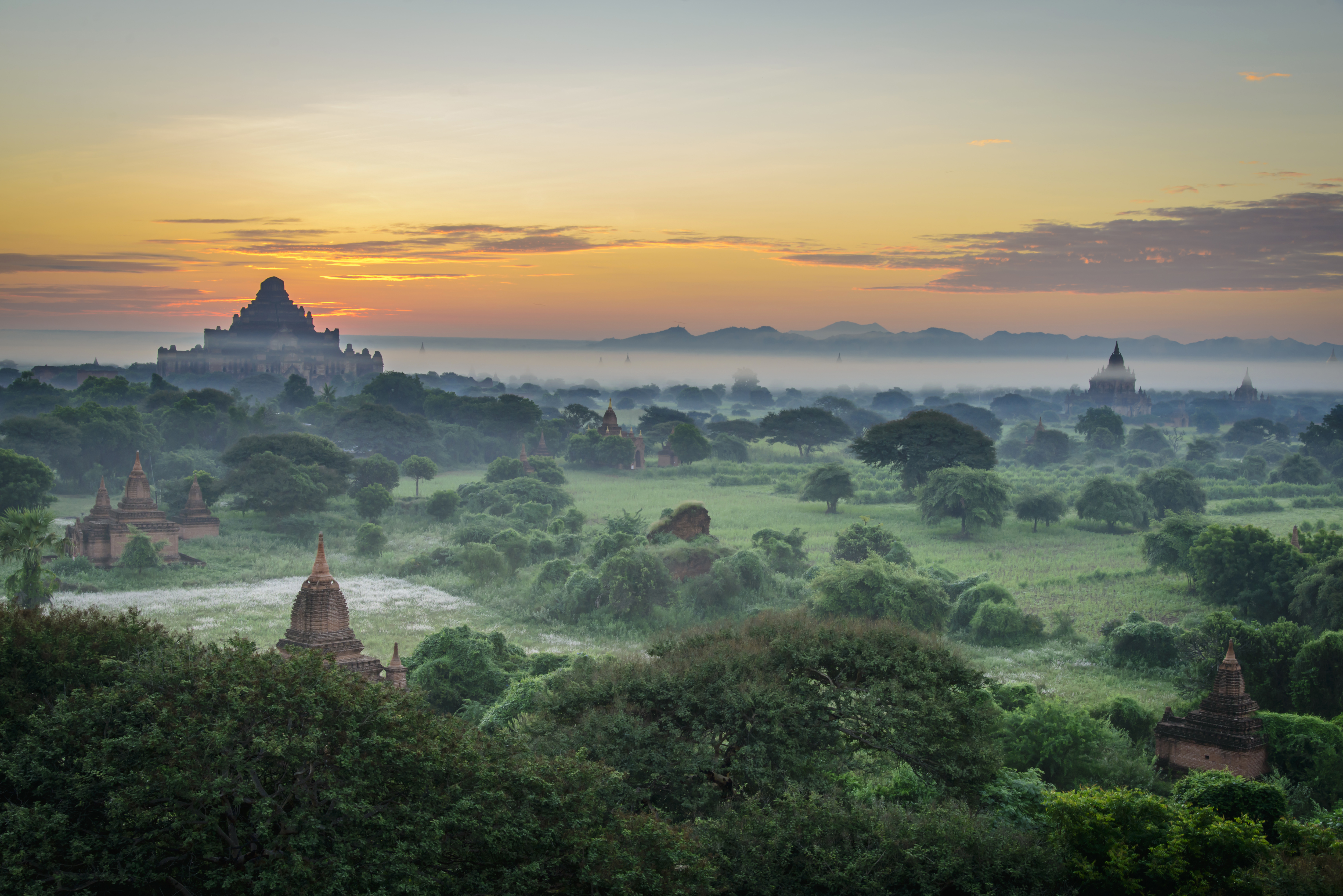 Fog Landscape Myanmar 5000x3337
