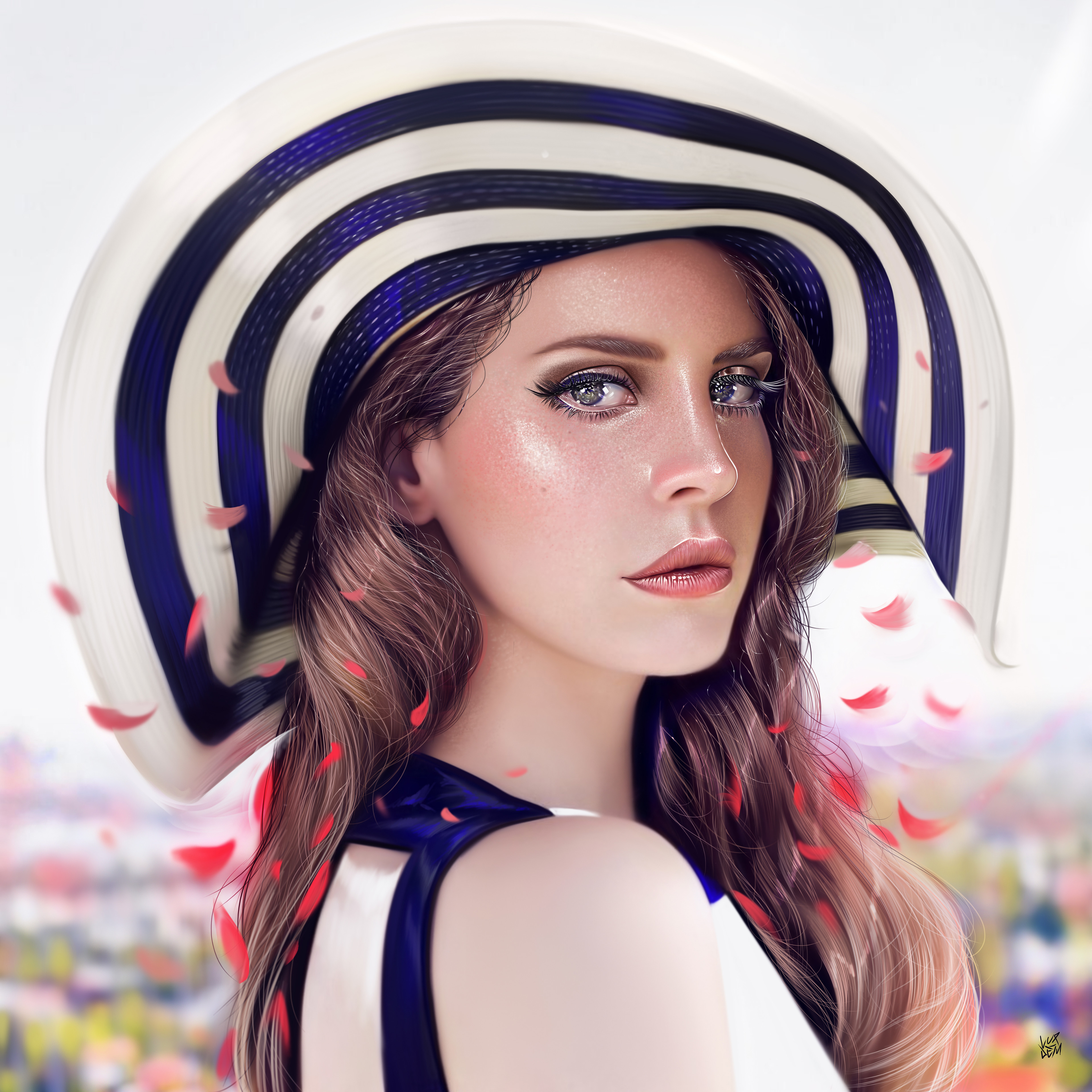Ya Ar Vurdem Lana Del Rey Digital Art Digital Painting Artwork Portrait Display Looking At Viewer 3840x3840