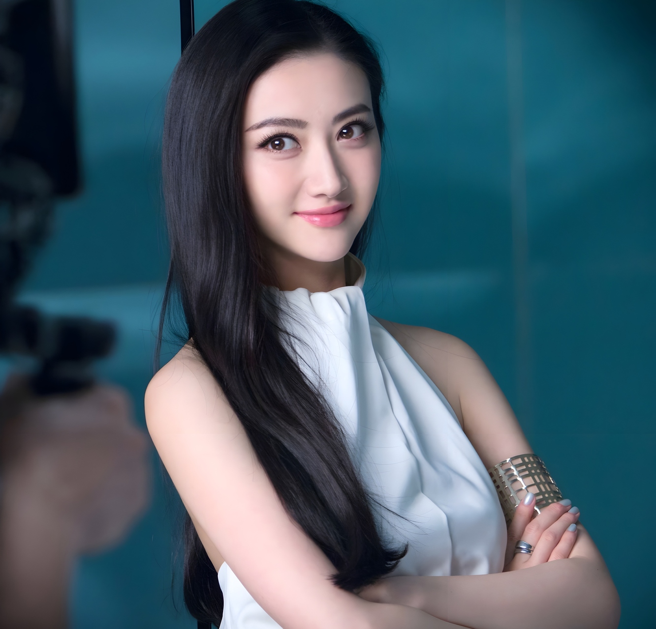Jing Tian Women Actress Chinese Asian Dark Hair Long Hair Smiling 1333x1280