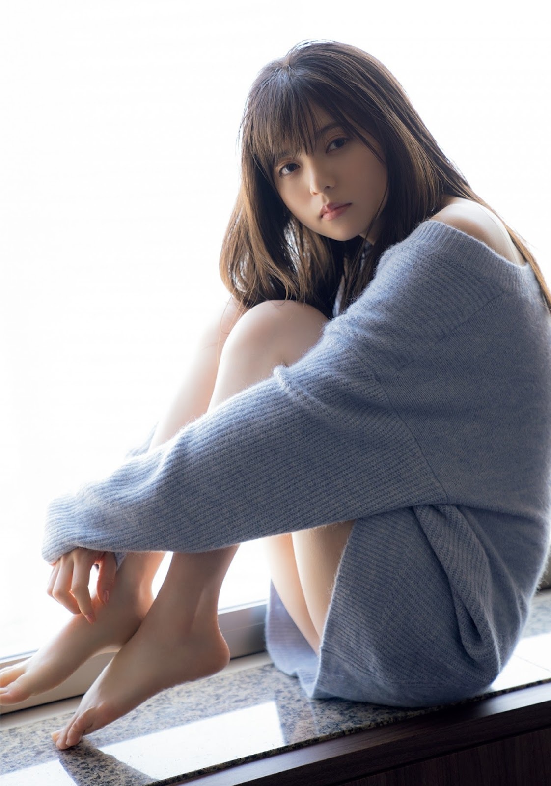 Saito Asuka Women Women Indoors Asian Japanese Women Sweater Dress Holding Knees 1122x1600