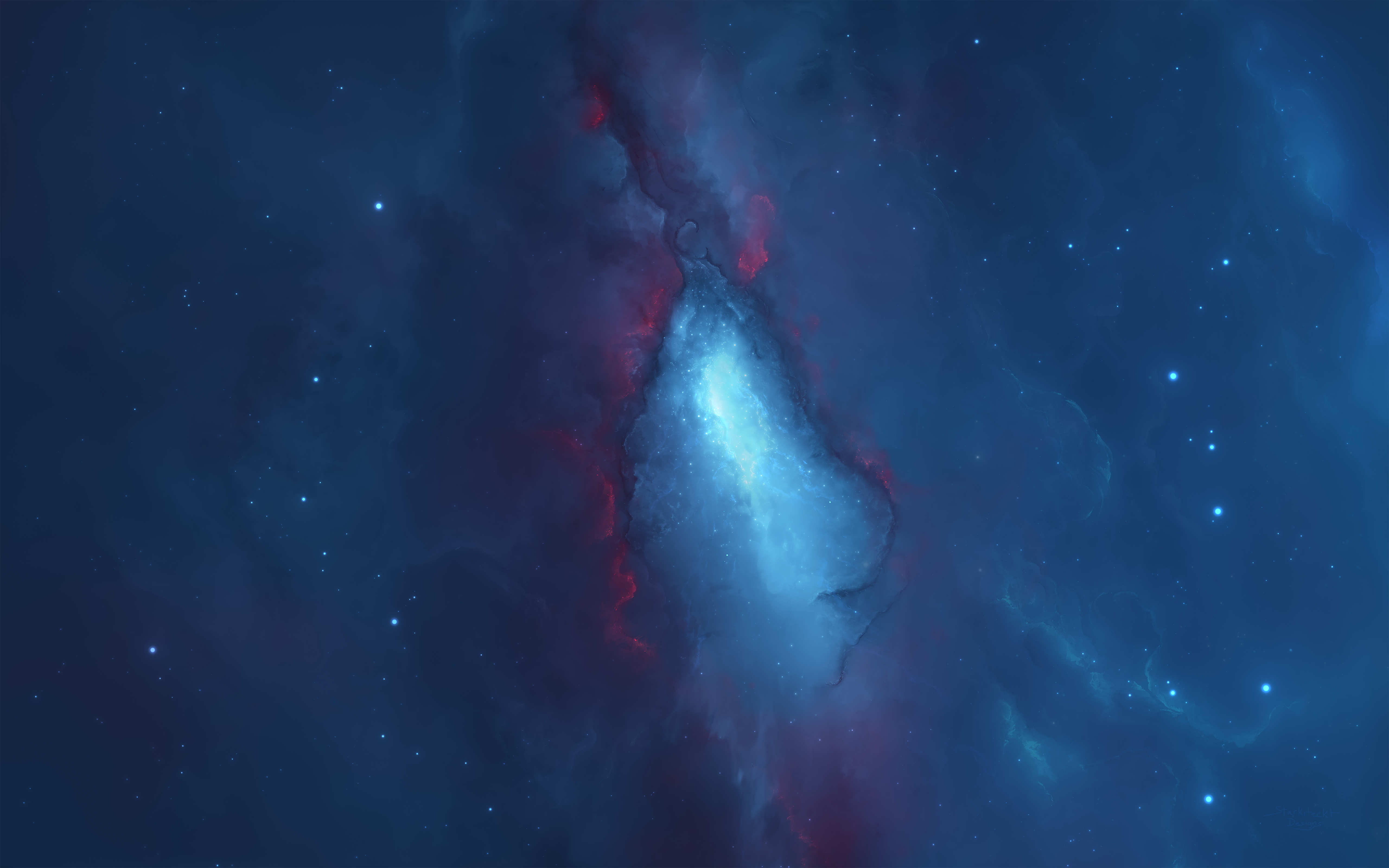 Space Starkiteckt Nebula Blue Stars 5120x3200