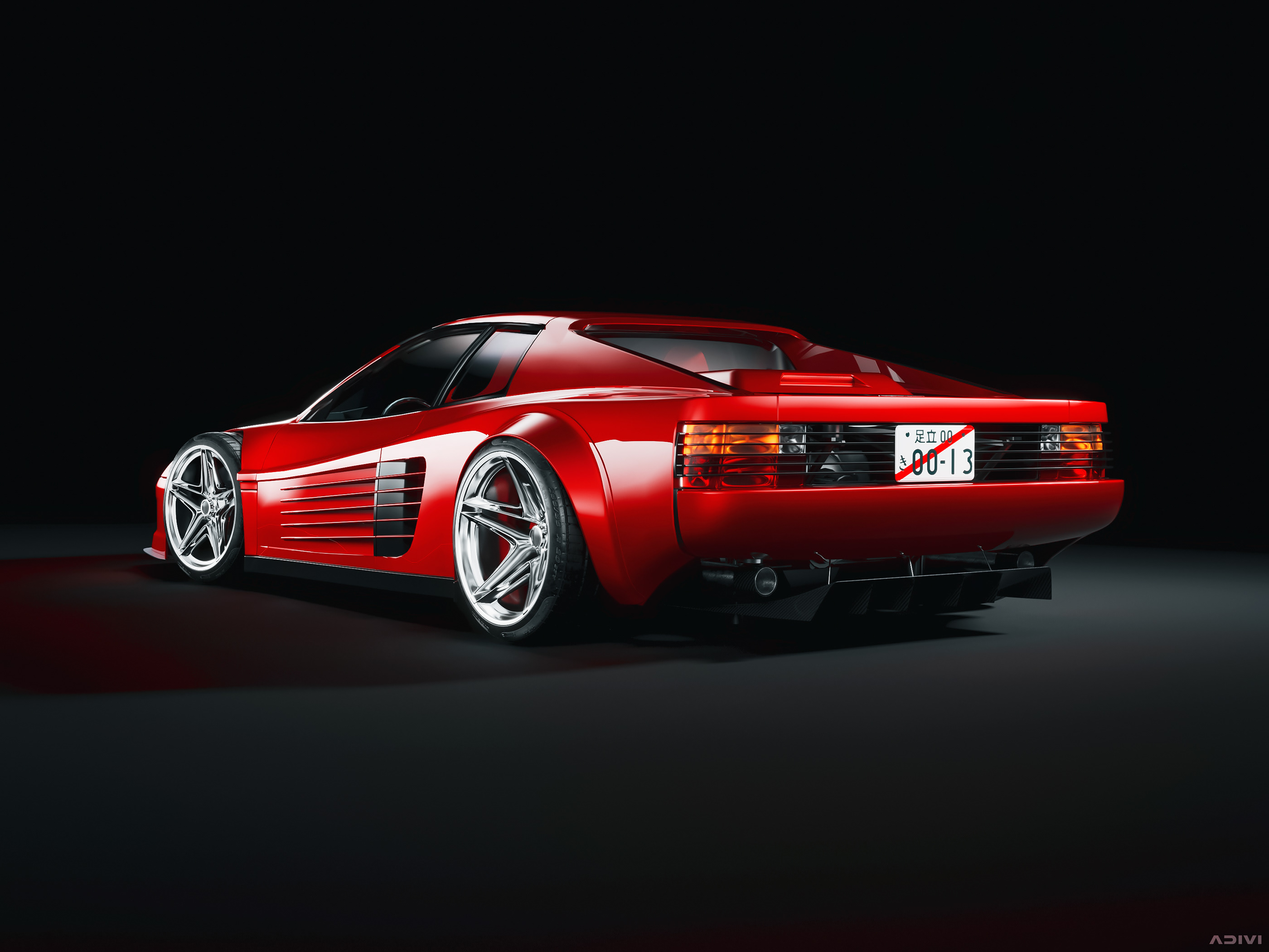 Ferrari Ferrari Testarossa Concept Art Concept Cars Digital Art Digital Render Artwork Red Cars Car  2800x2100