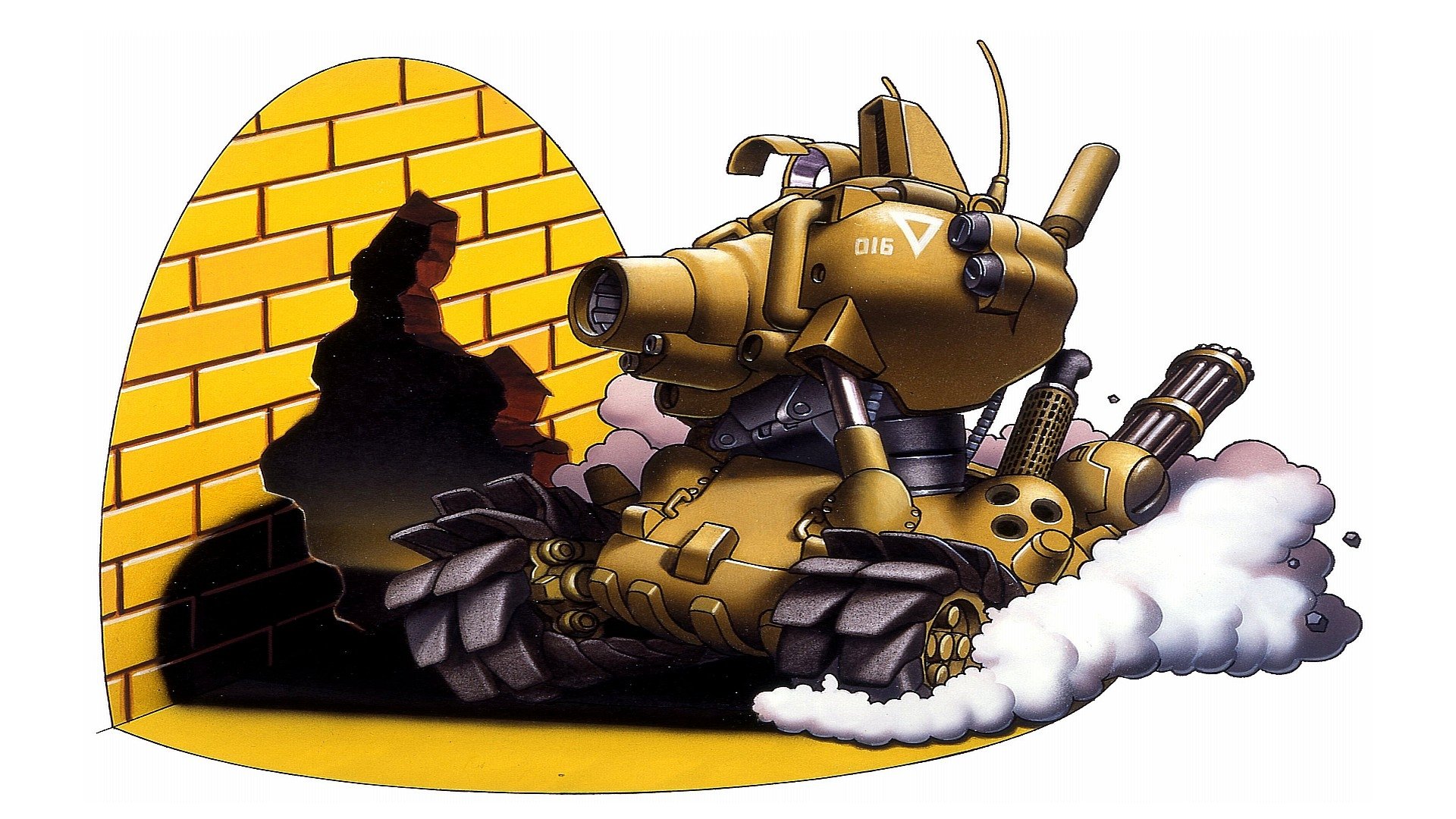 Metal Slug Video Games Tank Vehicle Video Game Art Simple Background White Background 1920x1080