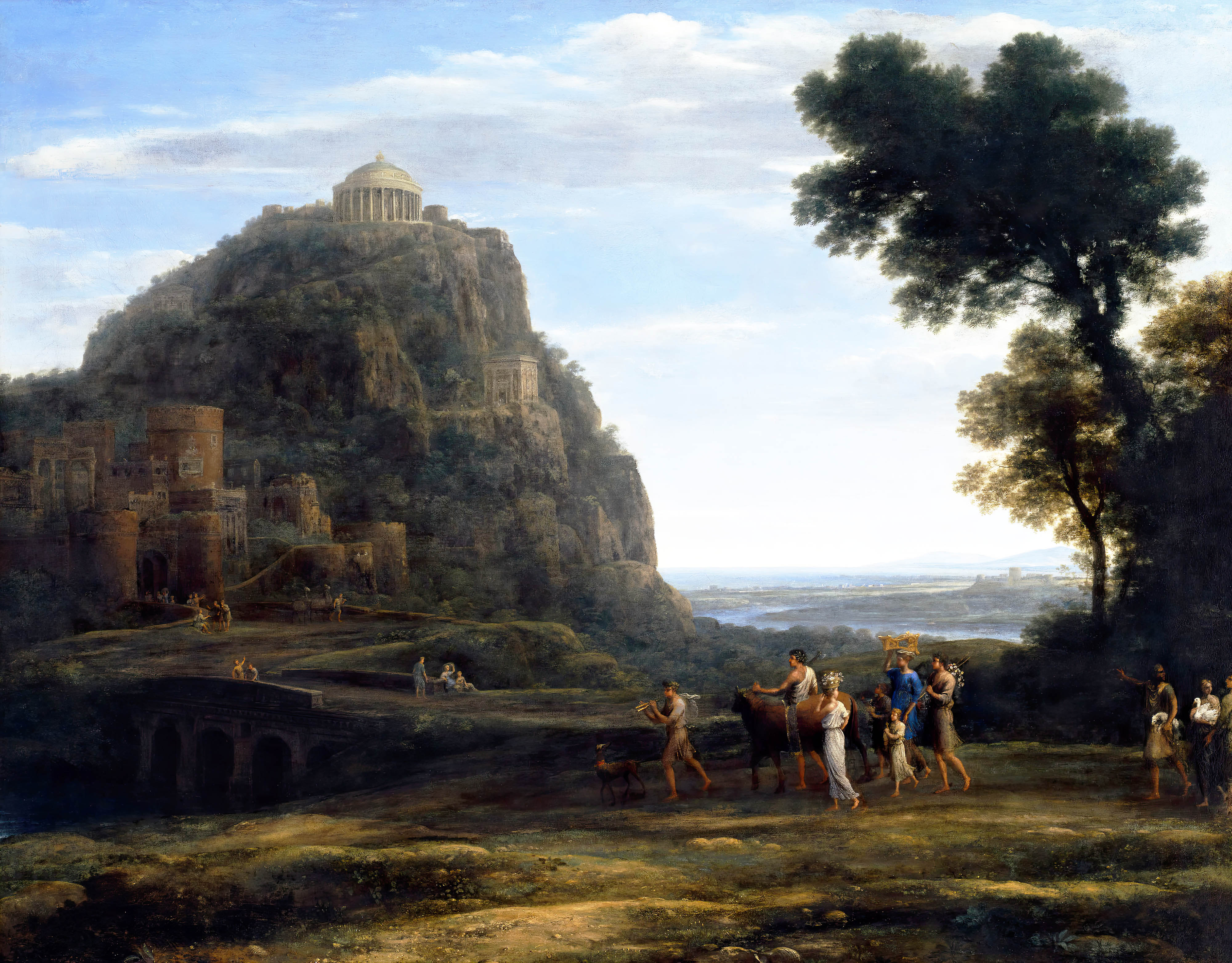 View Of Delphi With A Procession Claude Lorrain Ancient Greece Classic Art Painting 4000x3128