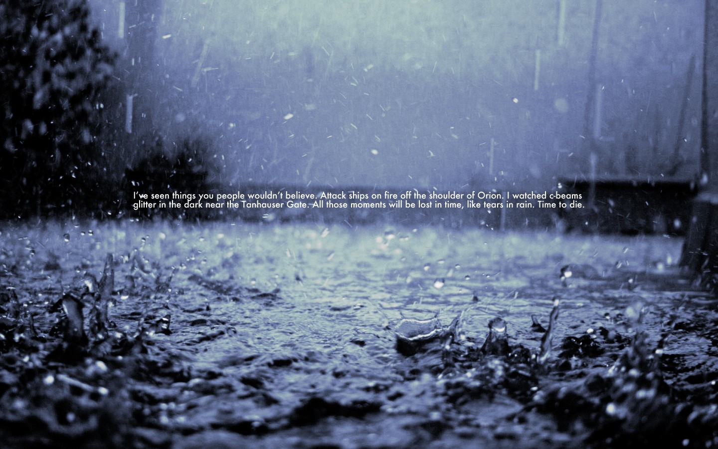 Blade Runner Quote Water Drops Rain 1440x900