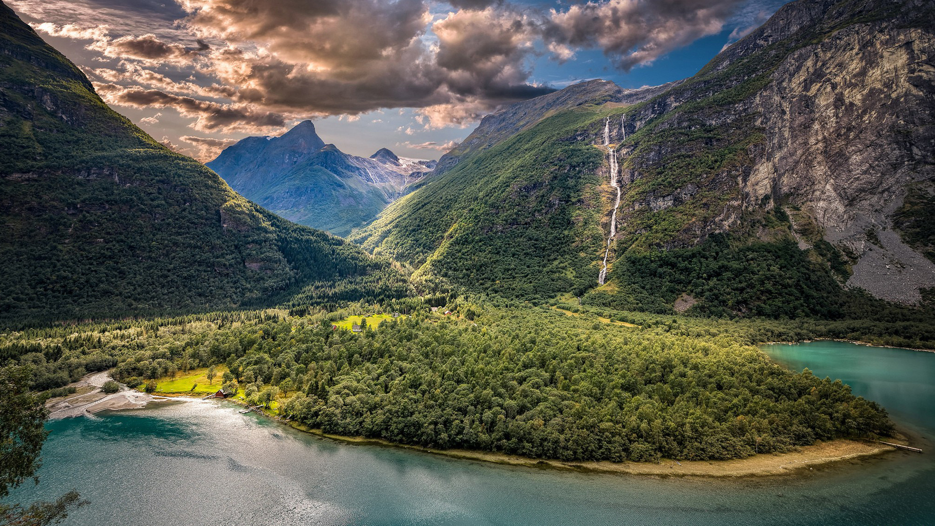 Valley Gorge Nature Landscape Mountains 1920x1080