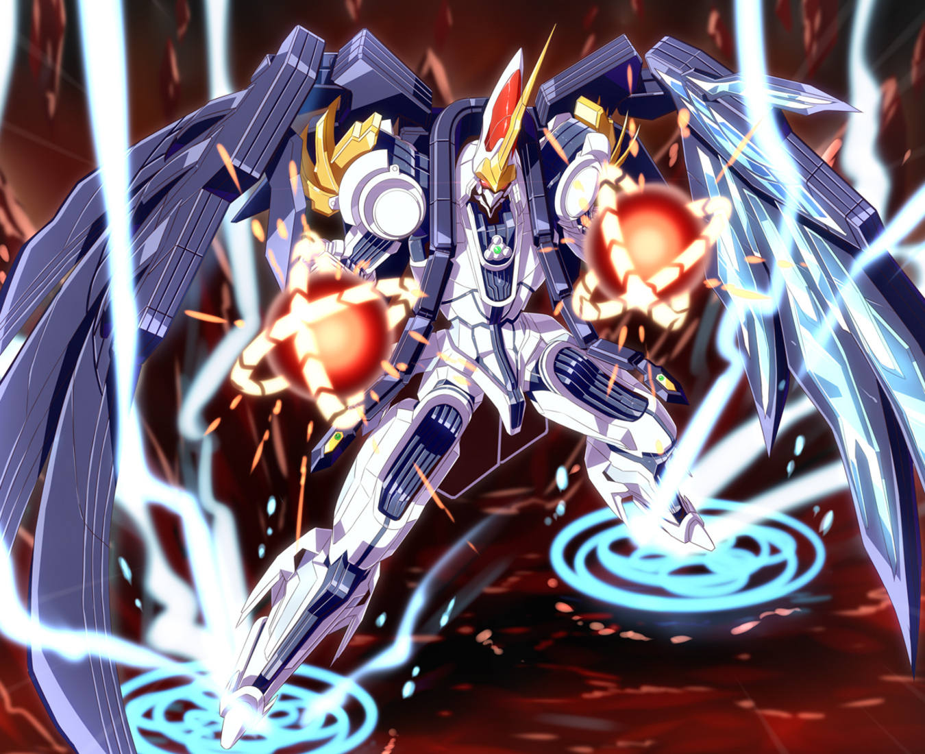 Anime Mech Xelguard Super Robot Wars Artwork Digital Art Fan Art 1350x1100
