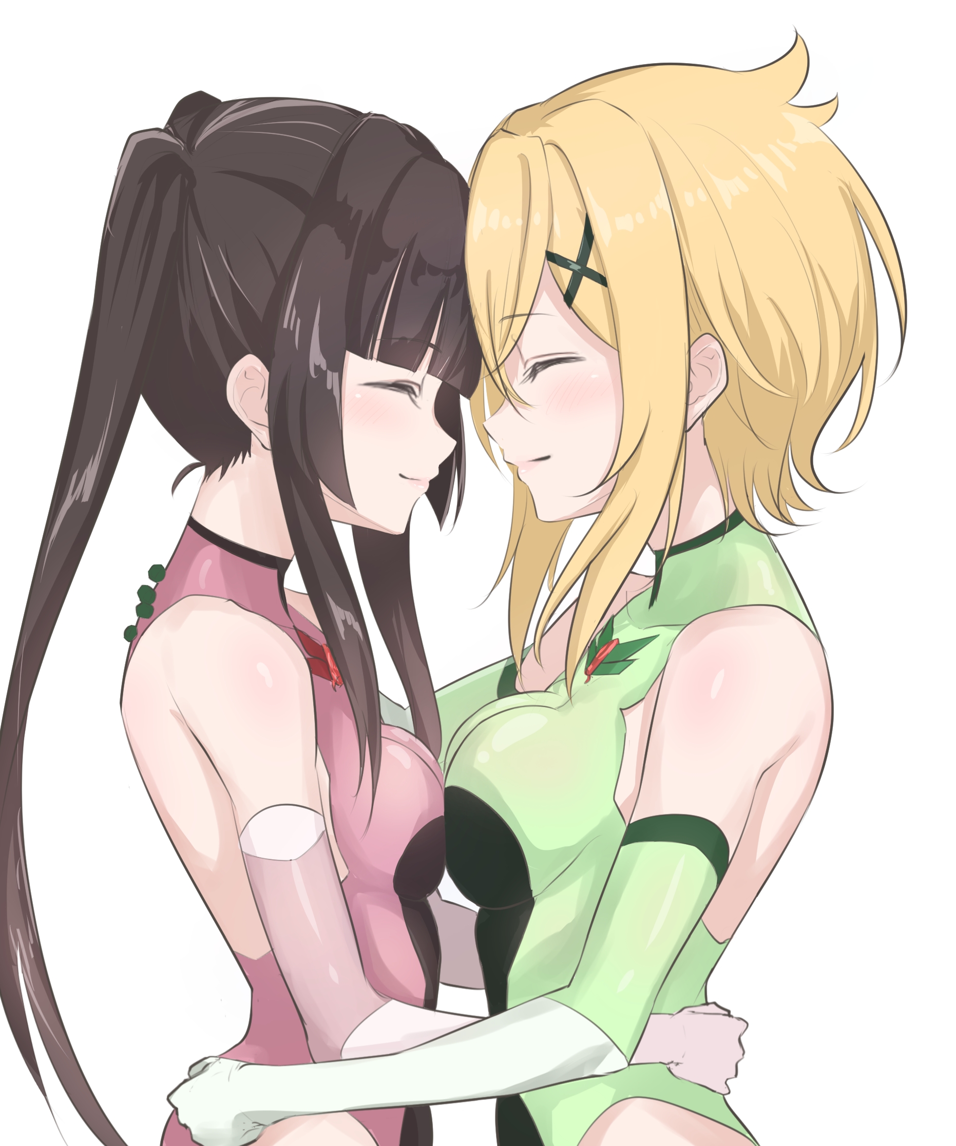Two Women Hug Anime Girls 1862x2233