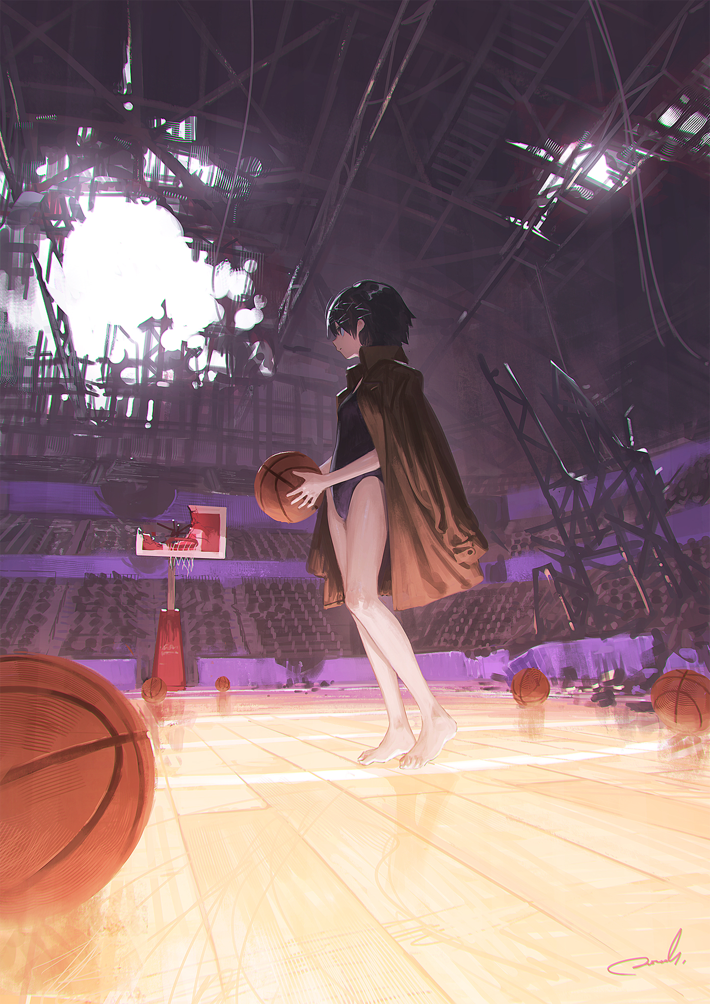 Anime Anime Girls Reoen Basketball 1447x2047