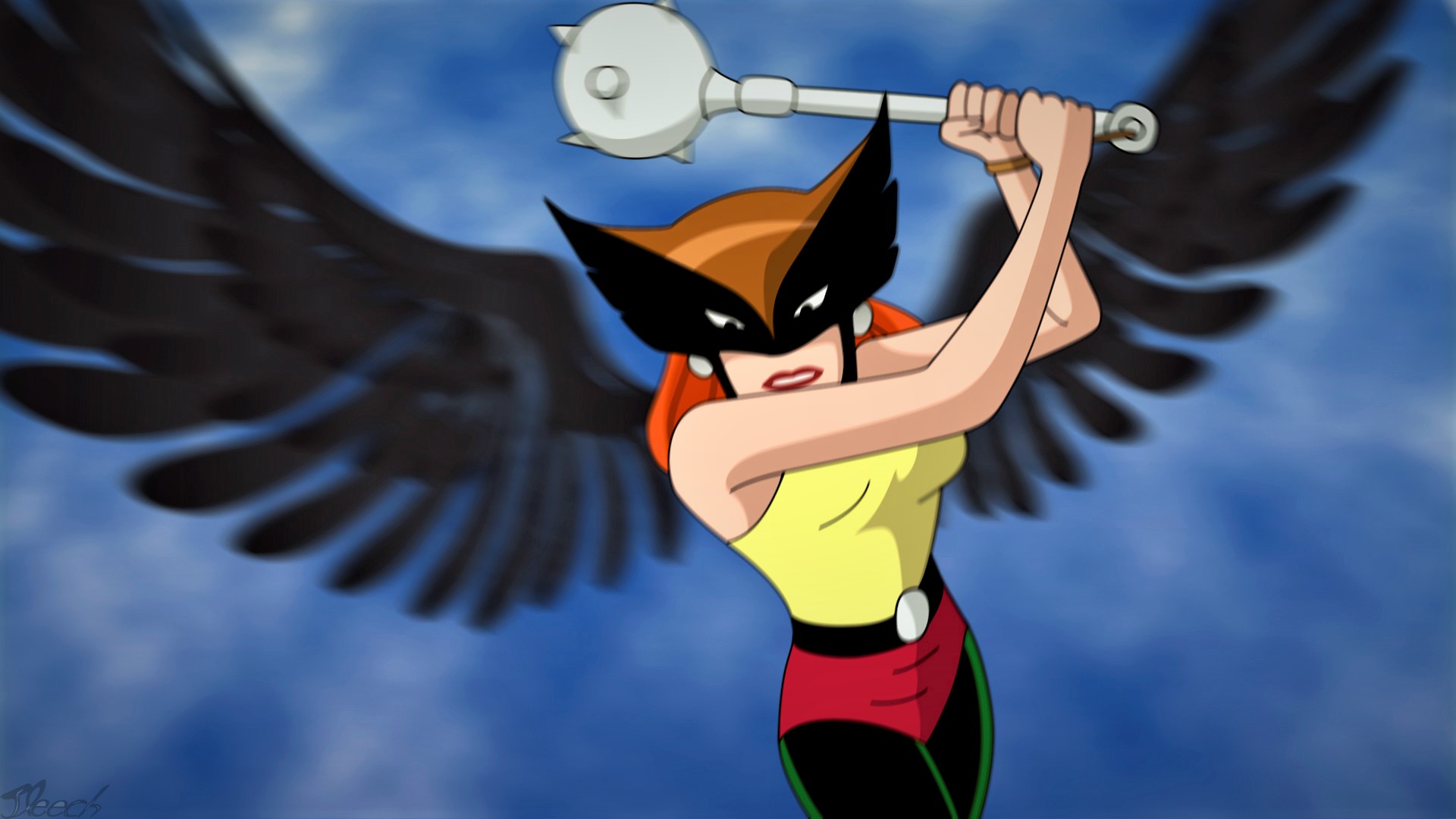 Hawkgirl Dc Comics Shayera Hol Wings Mace Helmet 1920x1080
