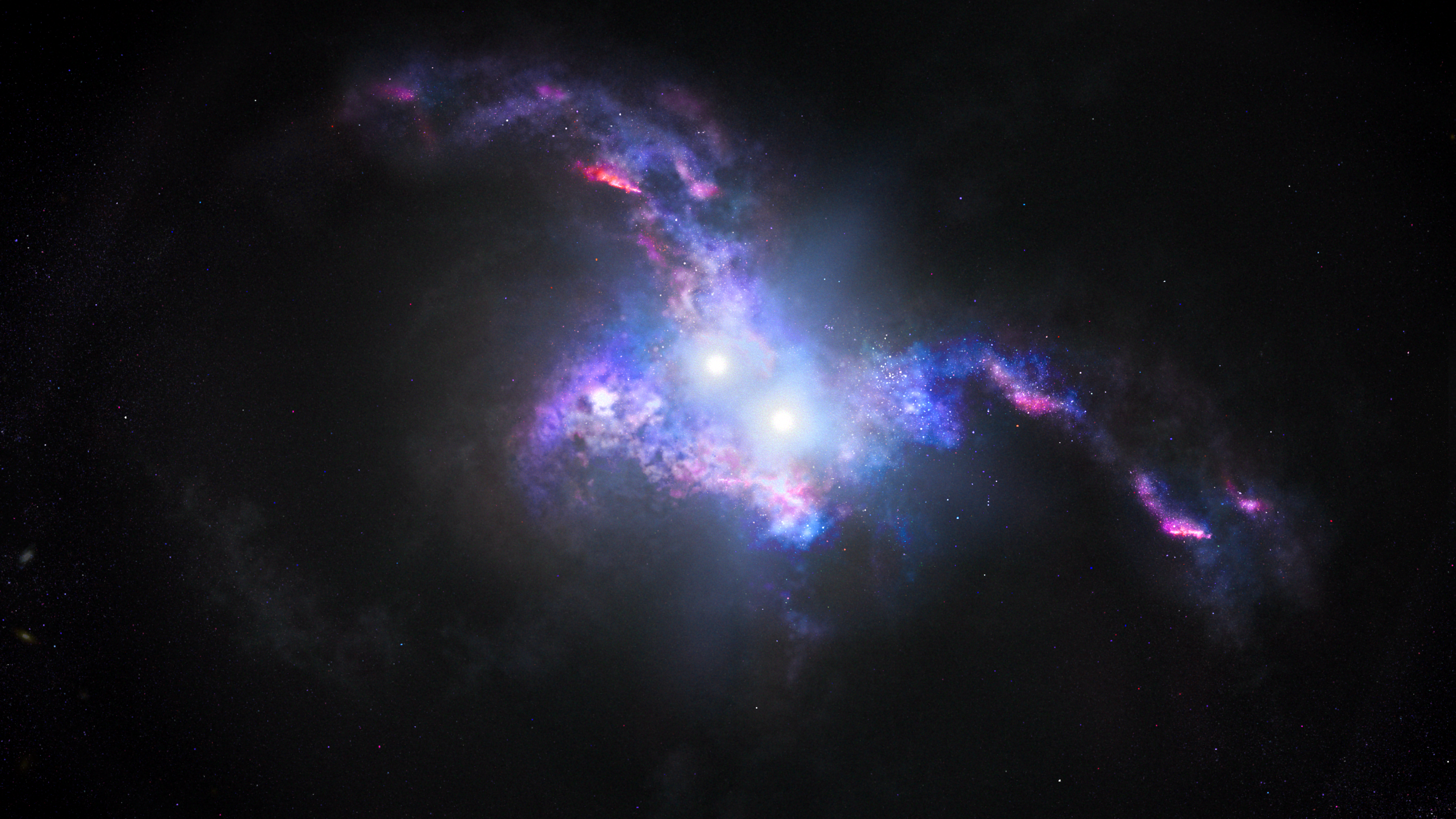 Double Quasars Nebula Space Core Stars Galaxy Digital Digital Art CGi 3840x2160