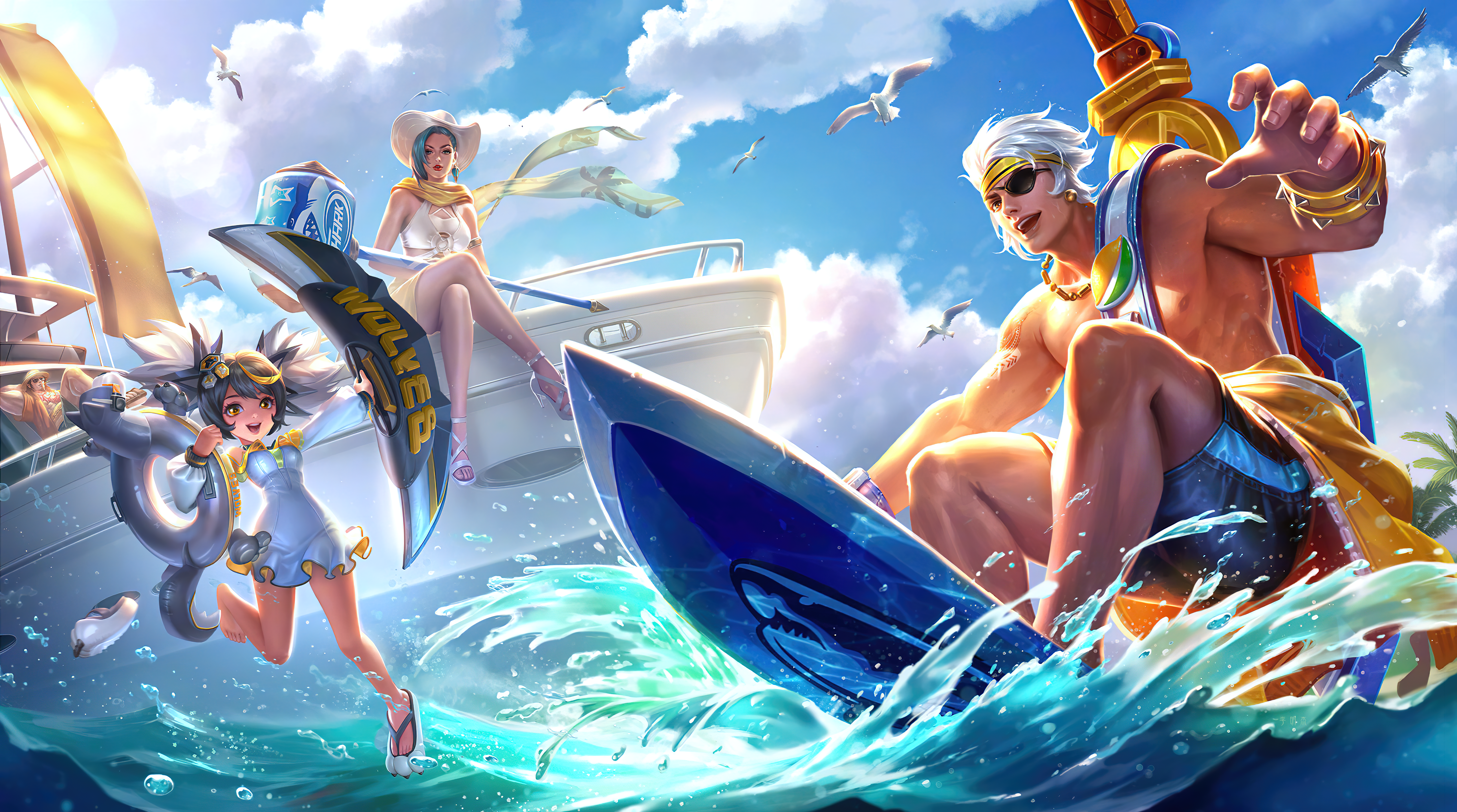 Ocean View Summer Dress Girl In Armor Mobile Legends Video Game Characters 5167x2880