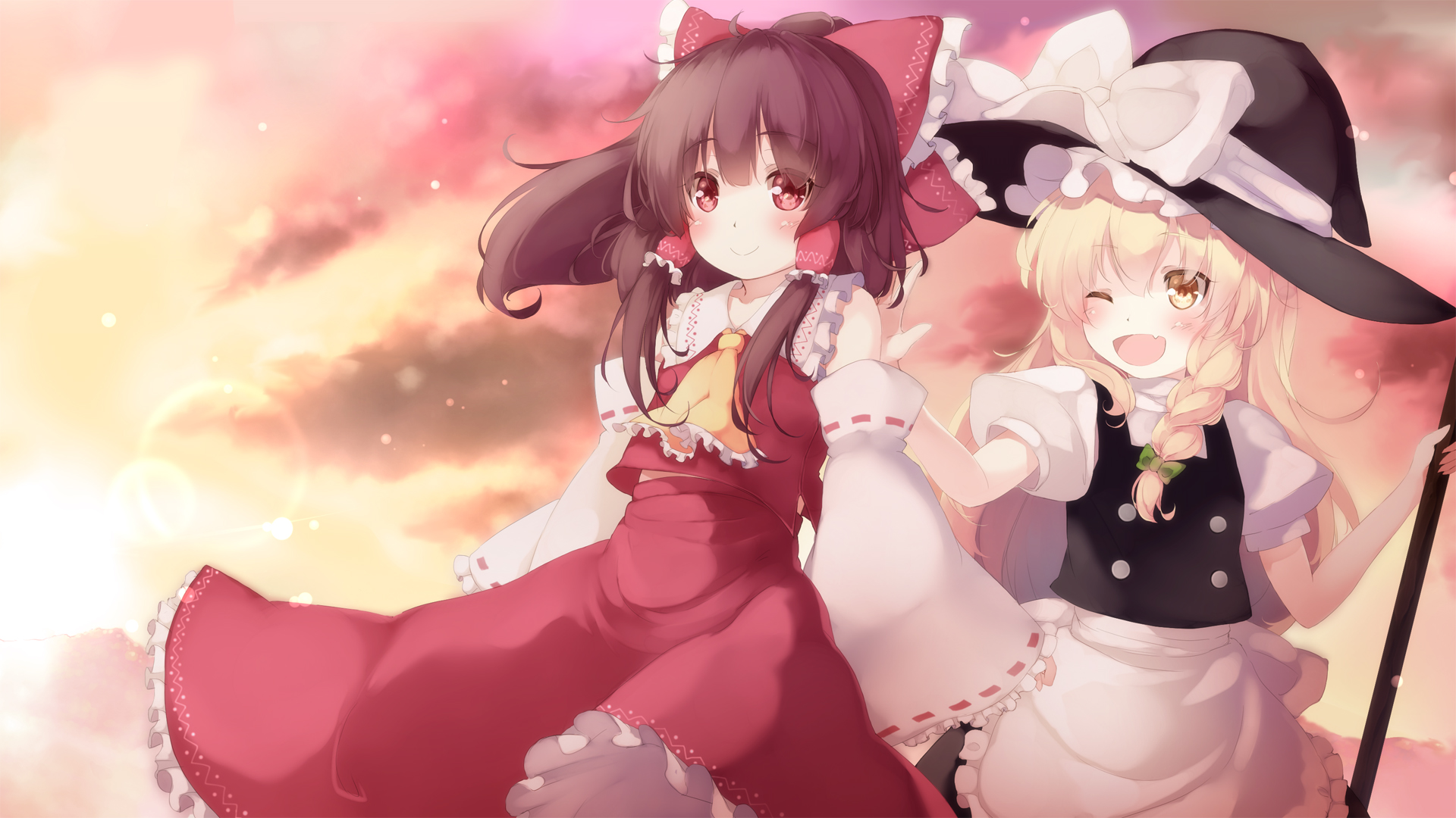 Reimu Hakurei Marisa Kirisame 1920x1080