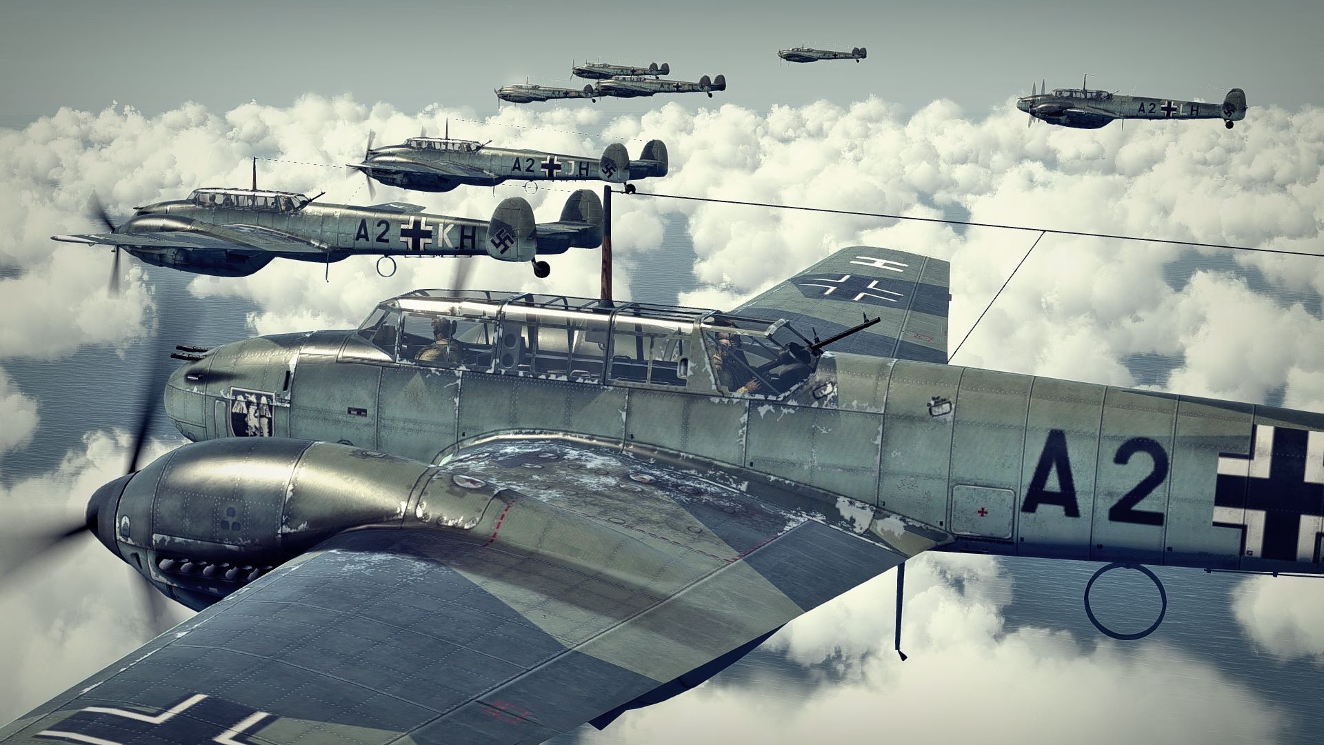 World War Ii Airplane Artwork Messerschmitt Bf 110 1920x1080