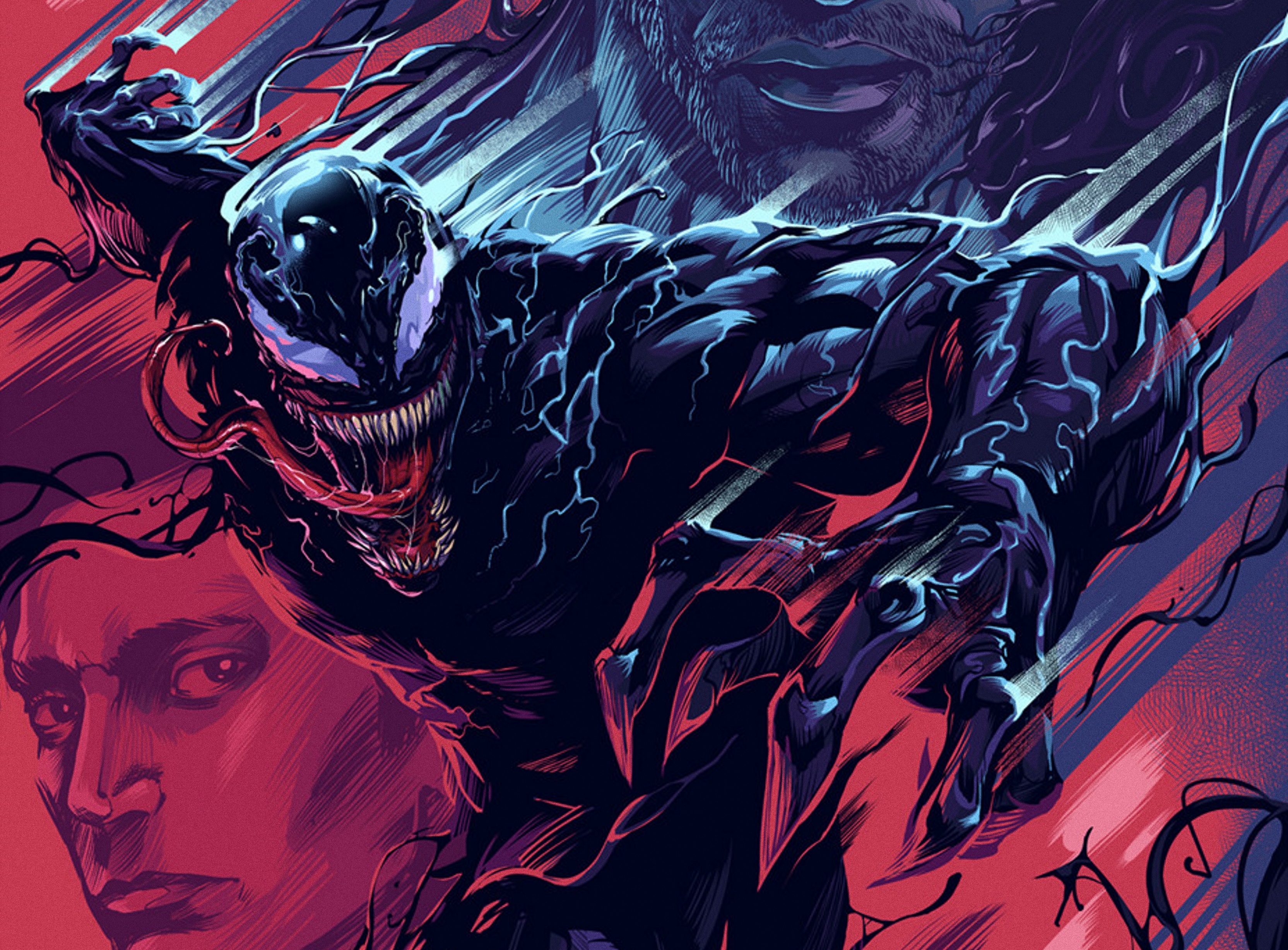 Antihero Eddie Brock Marvel Comics Monster Superhero Symbiote Venom 3329x2457