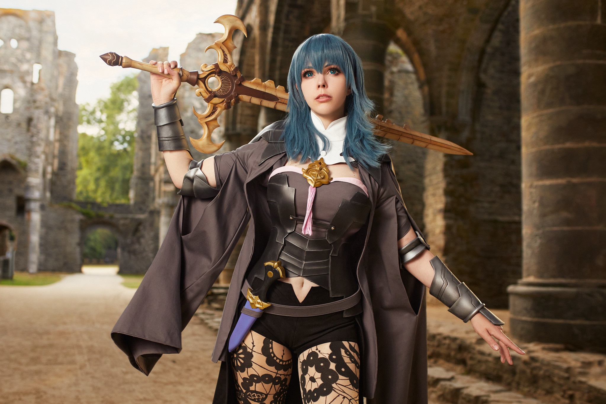 Cosplay Fire Emblem Video Games Video Game Girls Video Game Characters Byleth Costumes Sword Weapon  2047x1365