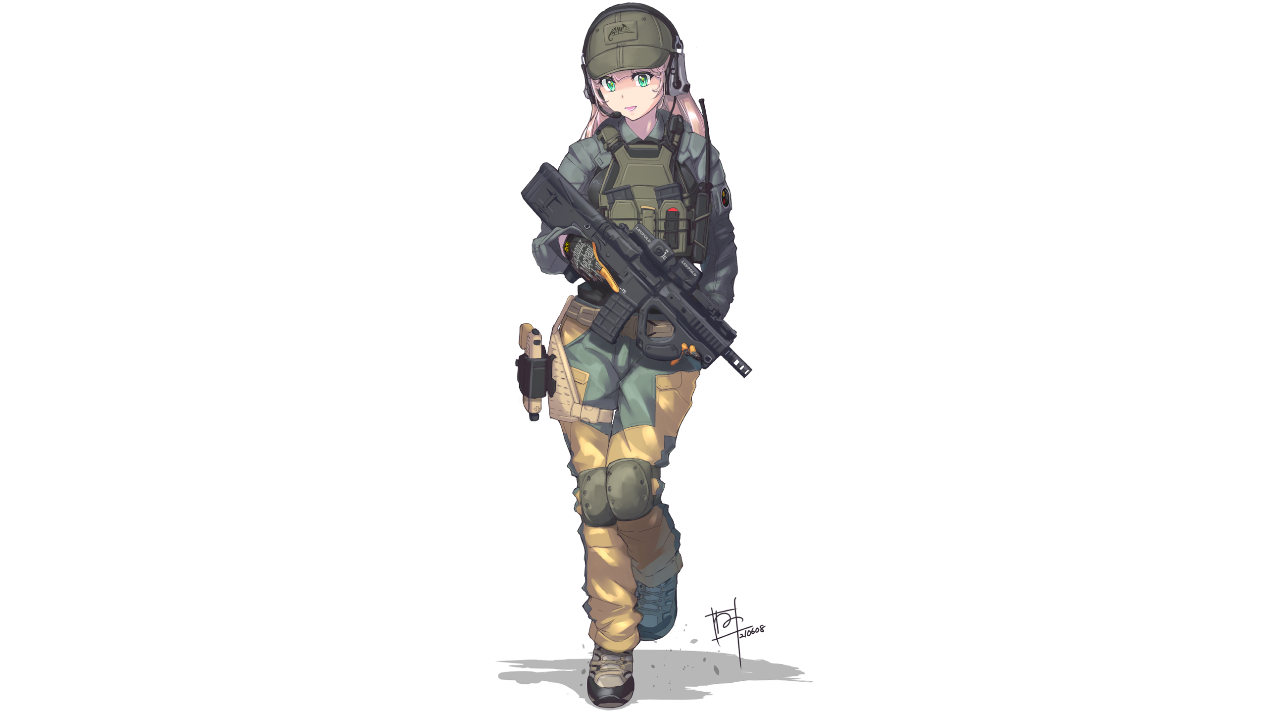 Original Characters Military Tactical Armalite Rifle Comtacs Nenchi 2560x1440