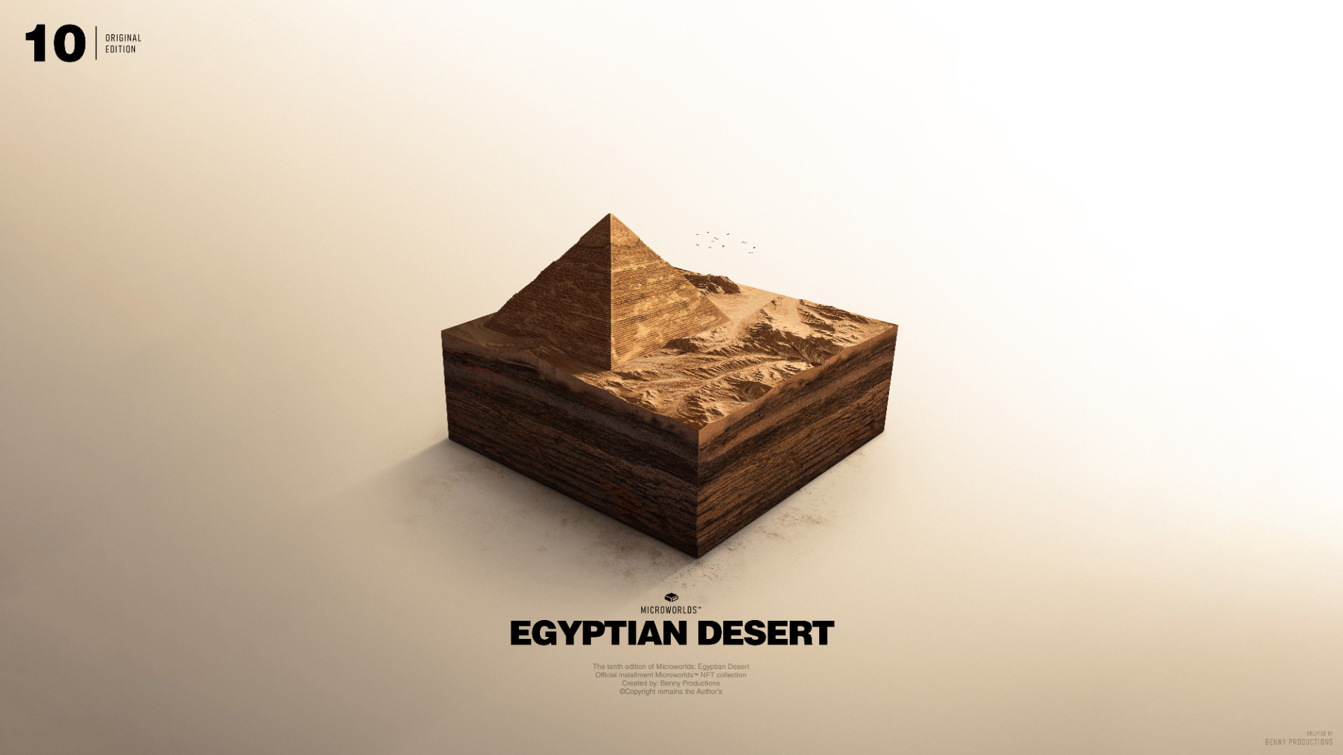 Minimalism 3D Blocks Digital Art Gradient Pyramid Egypt Render Simple Background 1920x1080