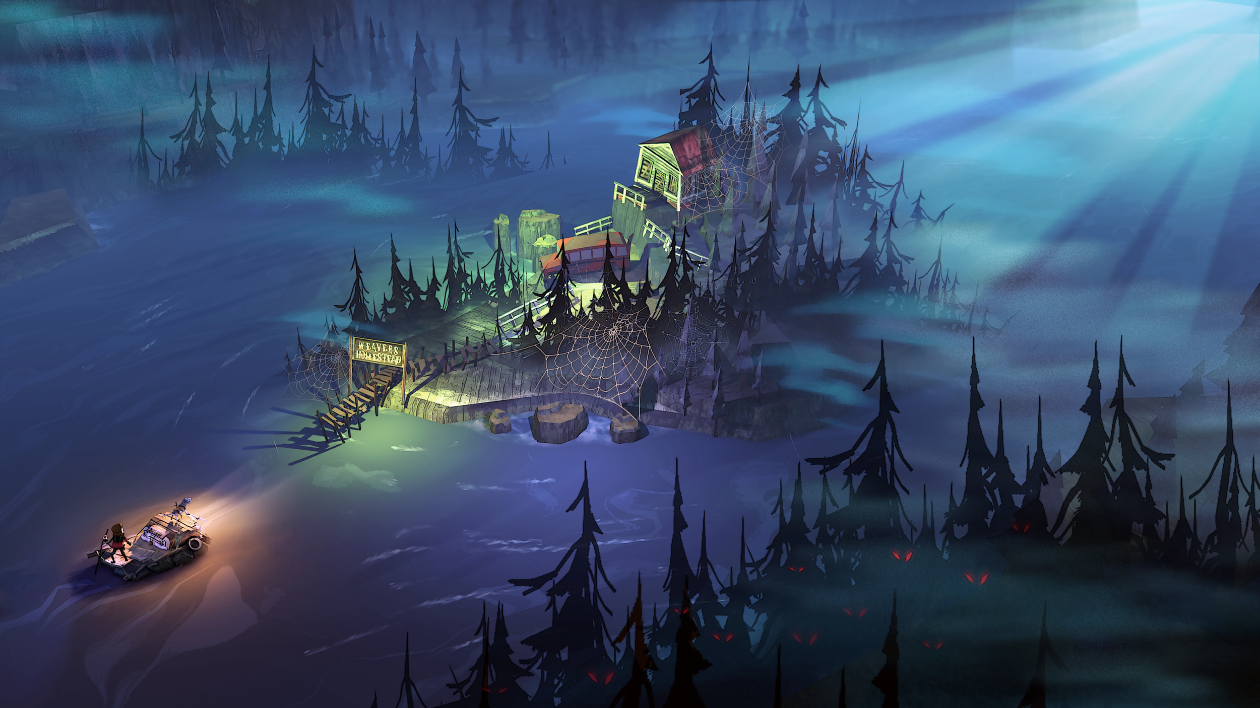 PC Gaming Video Games The Flame In The Flood Survival River Night Raft Dog 2500x1406