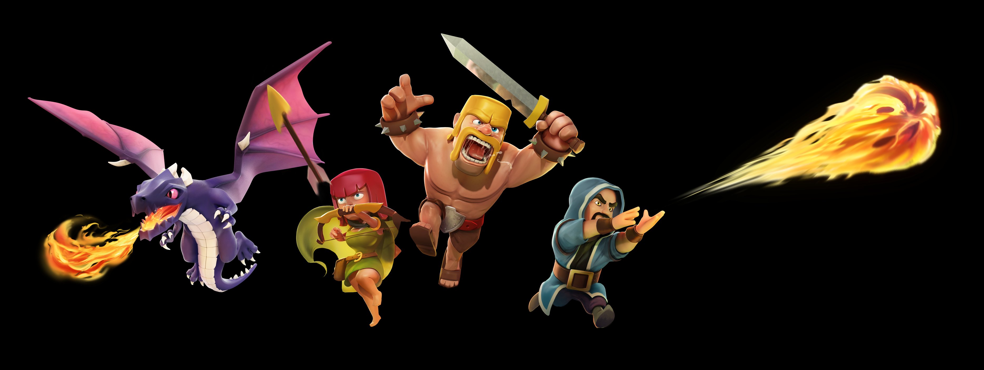 Video Game Clash Of Clans 3735x1406