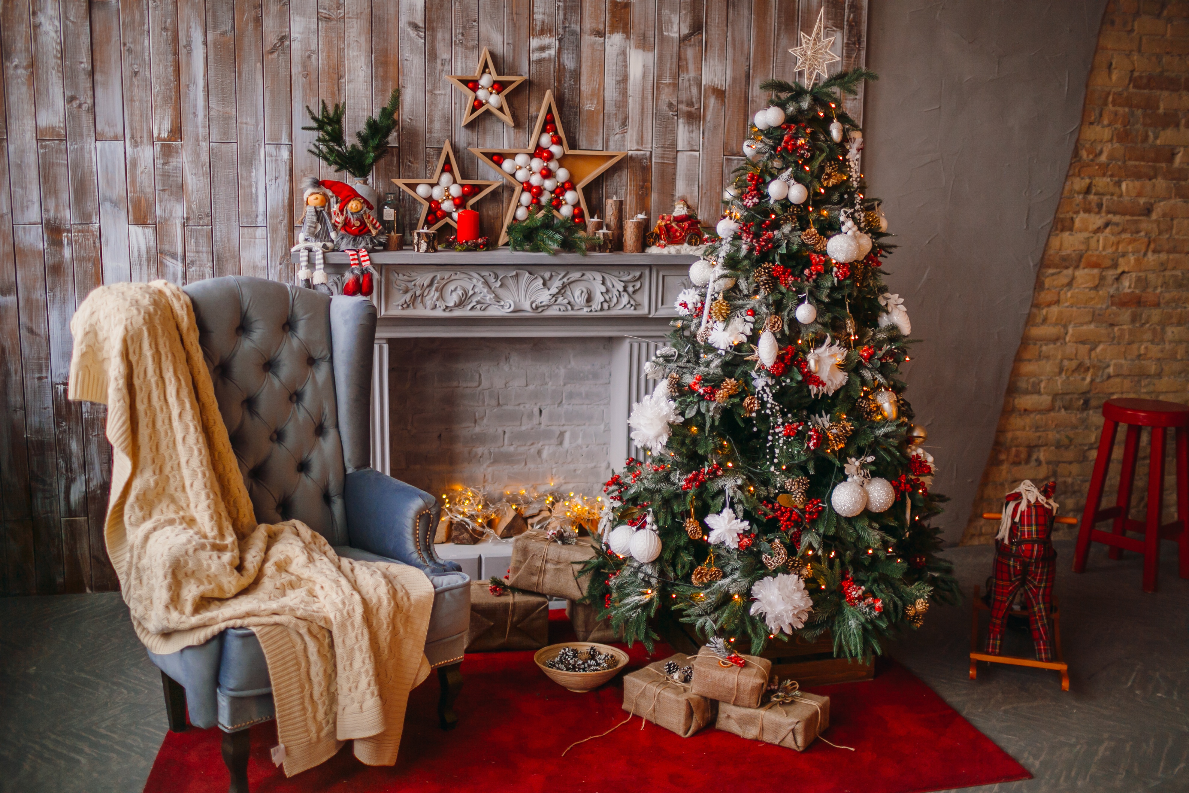 Christmas Tree Fireplace Gift Christmas Ornaments 3960x2640