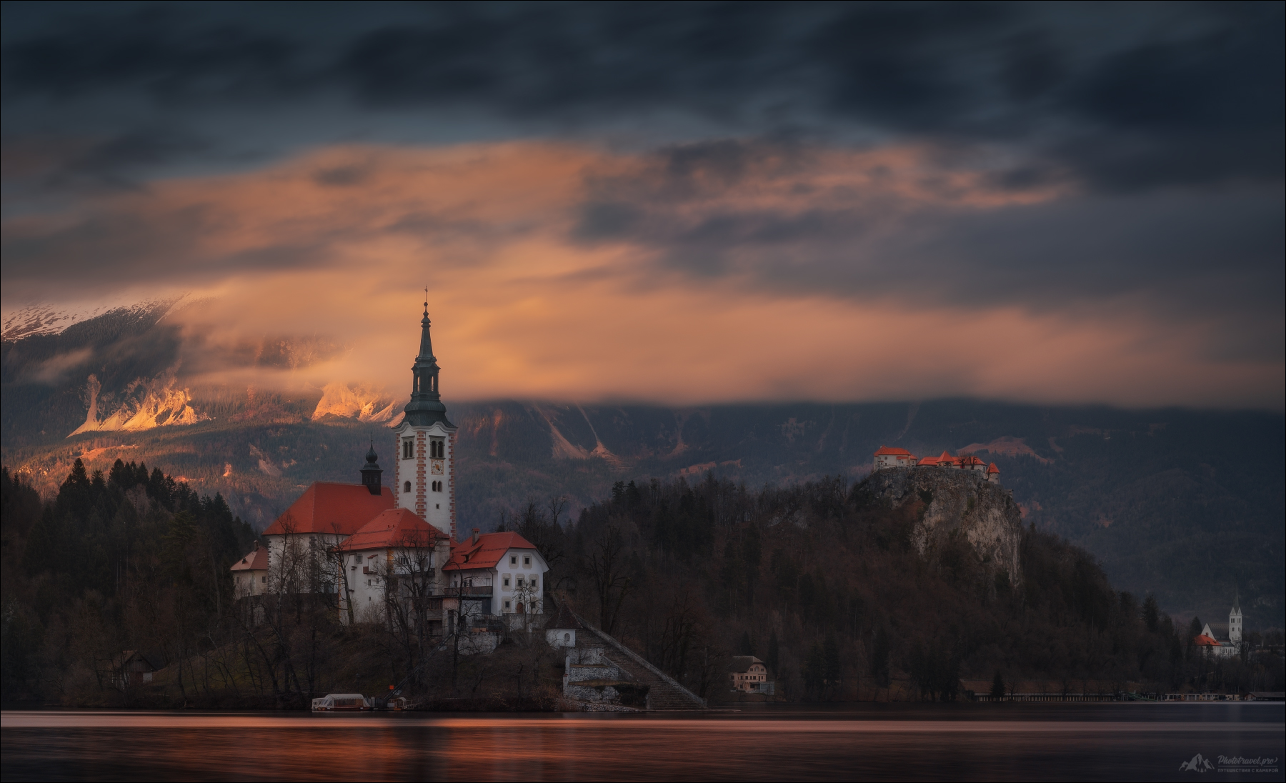 Architecture Building Old Building Castle Slovenia Lake Clouds Sunset Tower Mountains Nature Landsca 1800x1096
