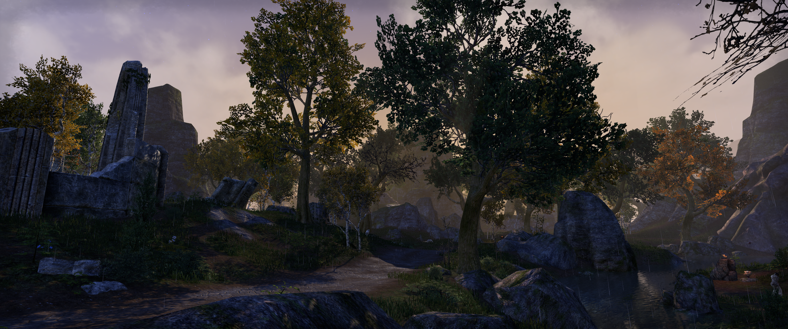 The Elder Scrolls Online Landscape Trees Mountains 2752x1152