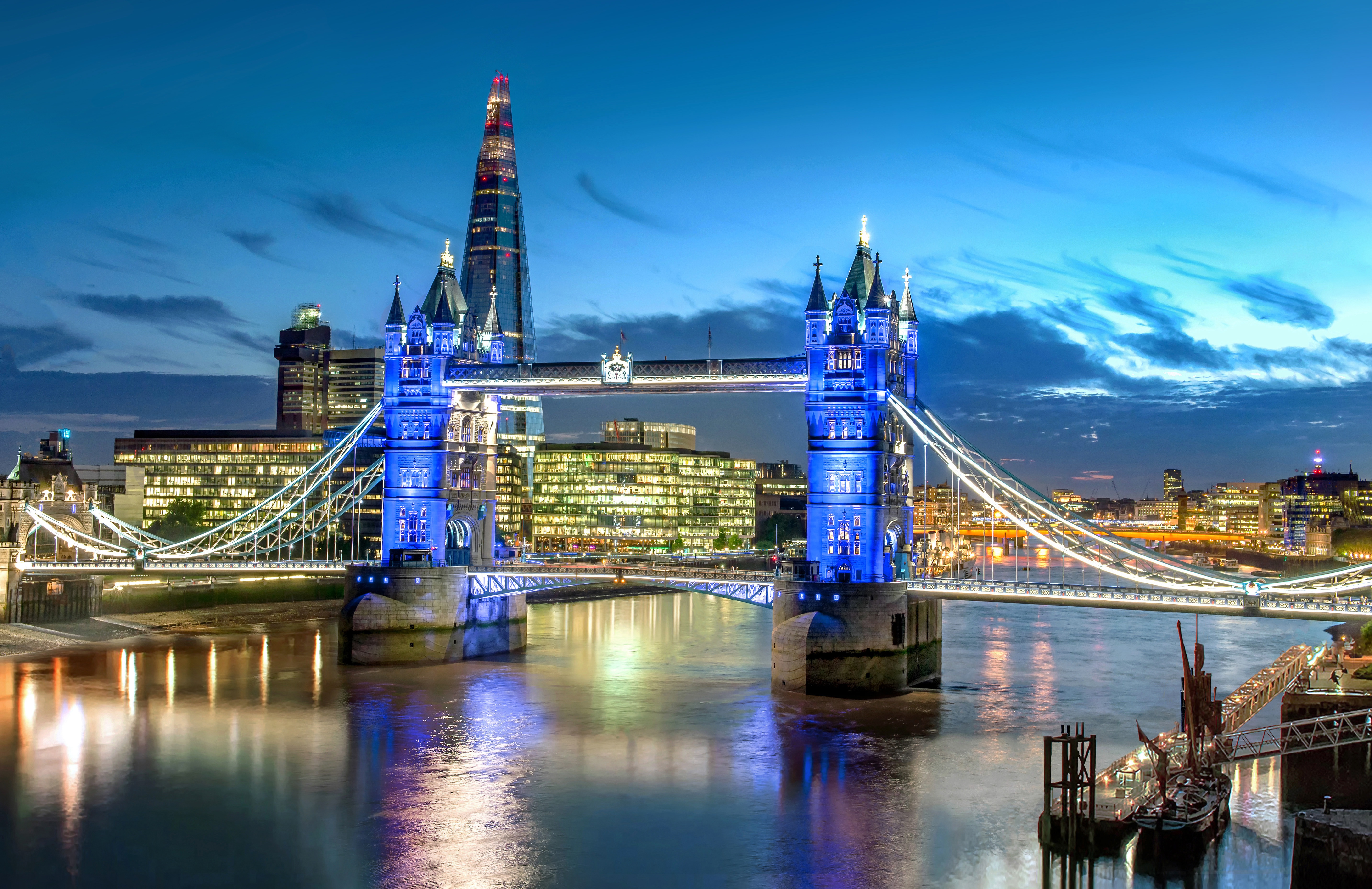 Bridge City England London River Thames Tower Bridge 5733x3713