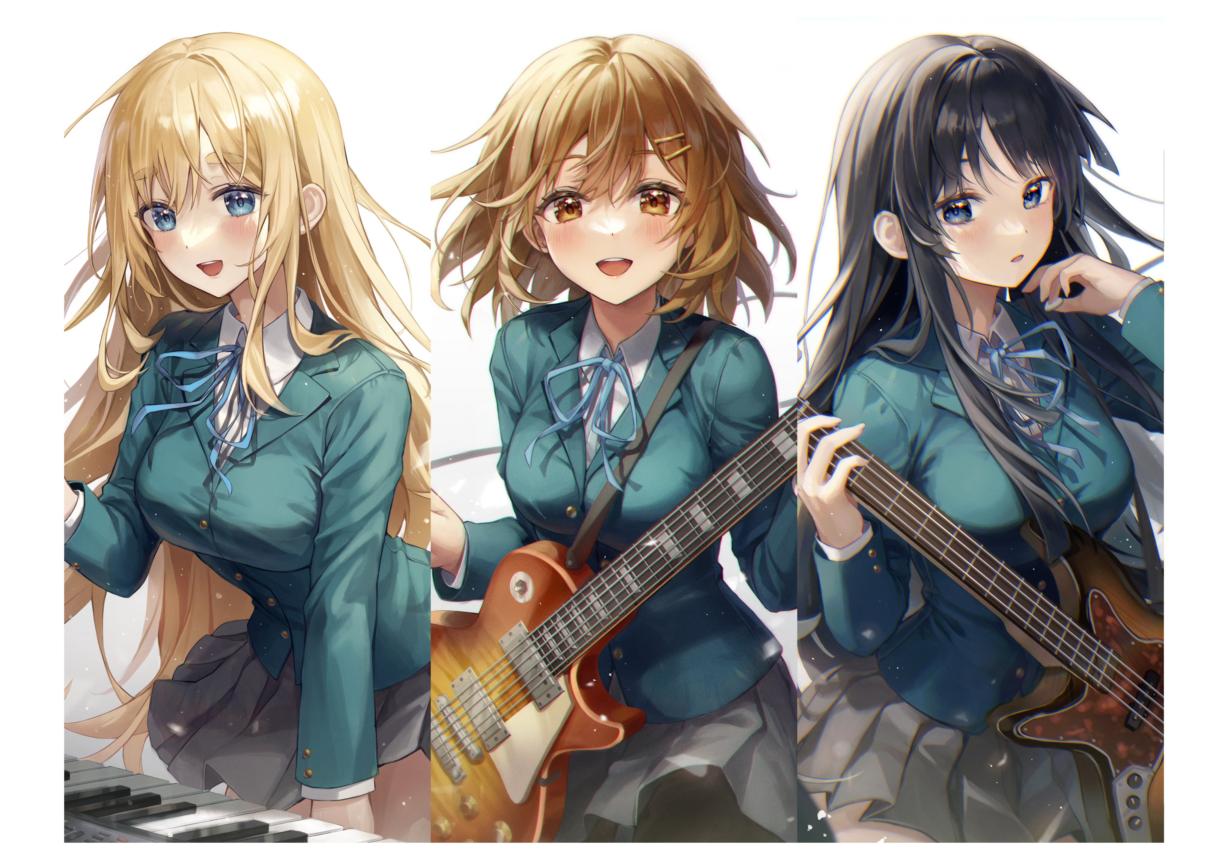 K ON Hirasawa Yui Kotobuki Tsumugi Akiyama Mio Guitar Anime Anime Girls 4096x2873